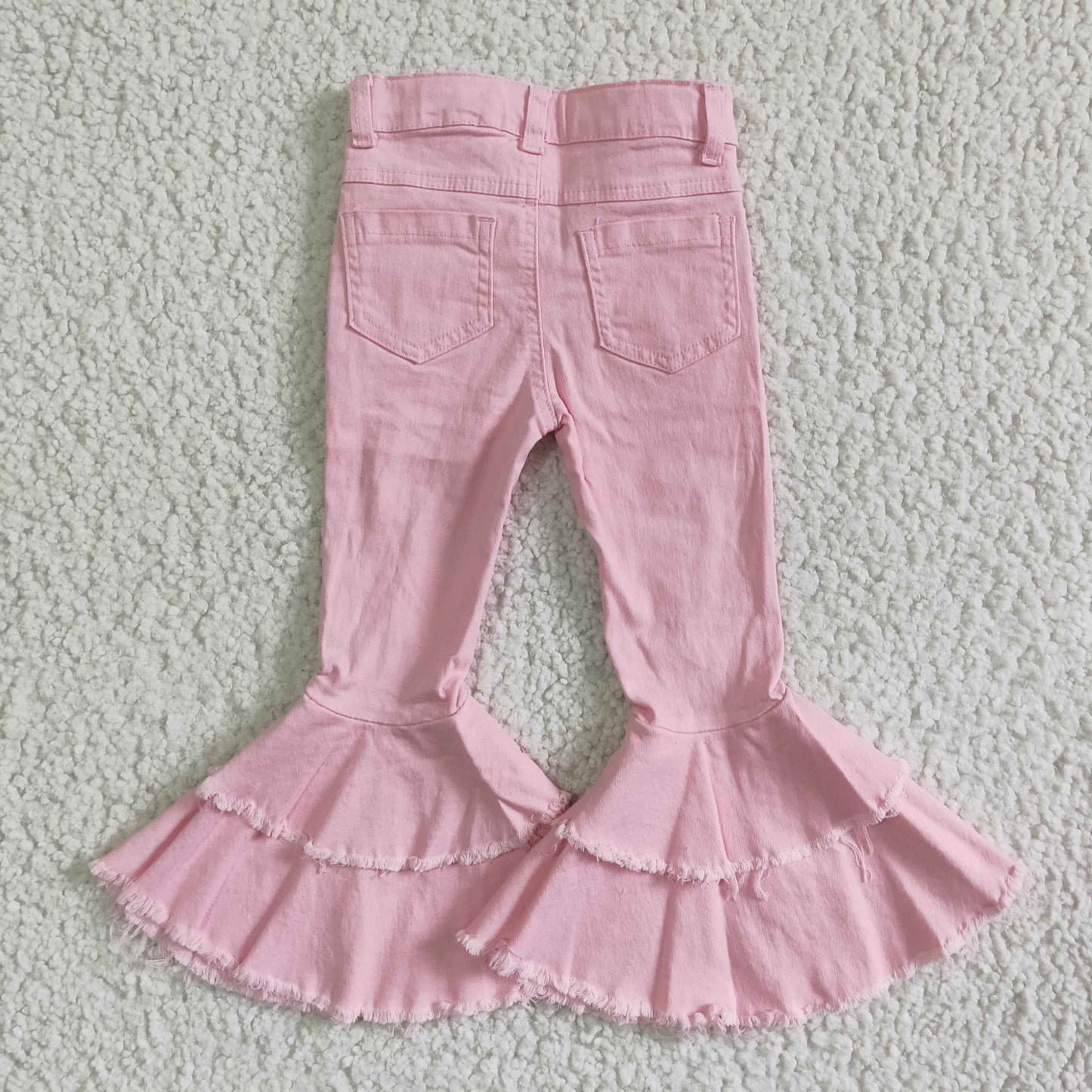Pink denim bell bottom jeans P0005
