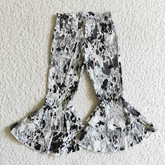 Grey denim bell bottom jeans   P0023