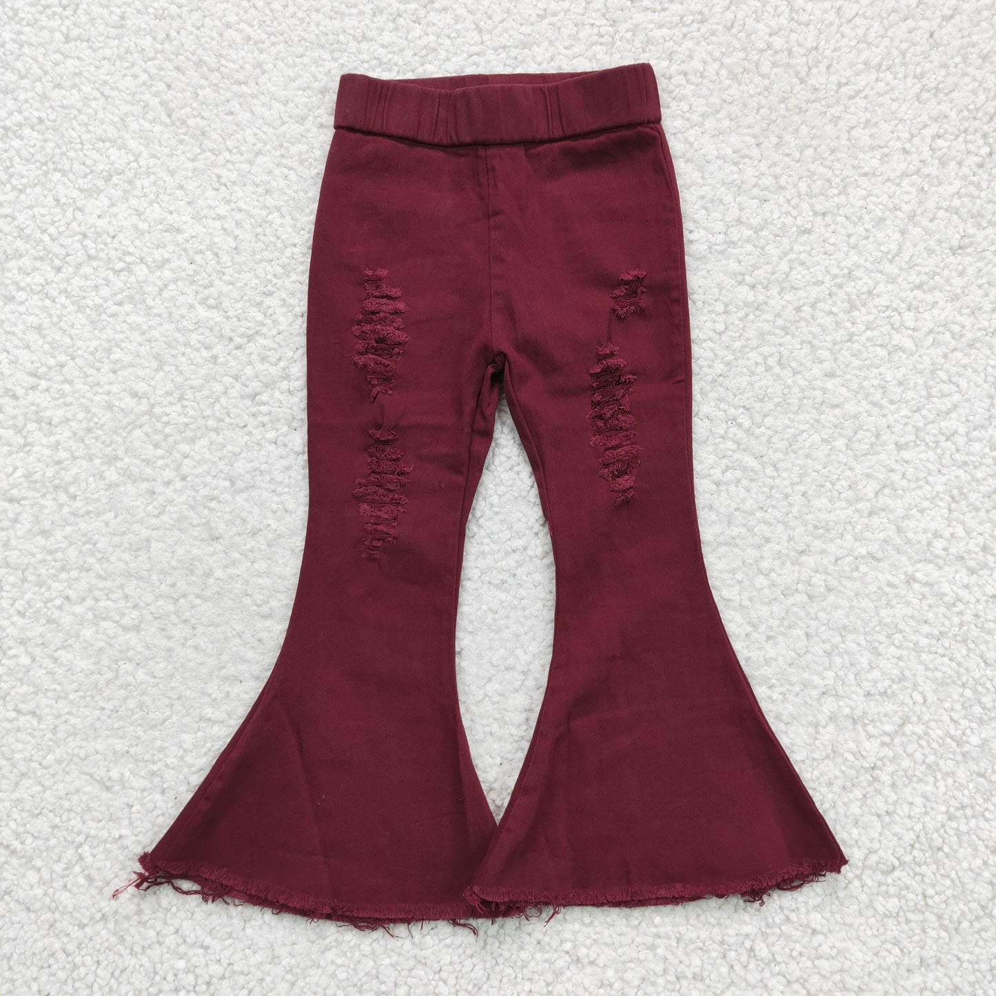 Bell bottom wine red jeans P0047