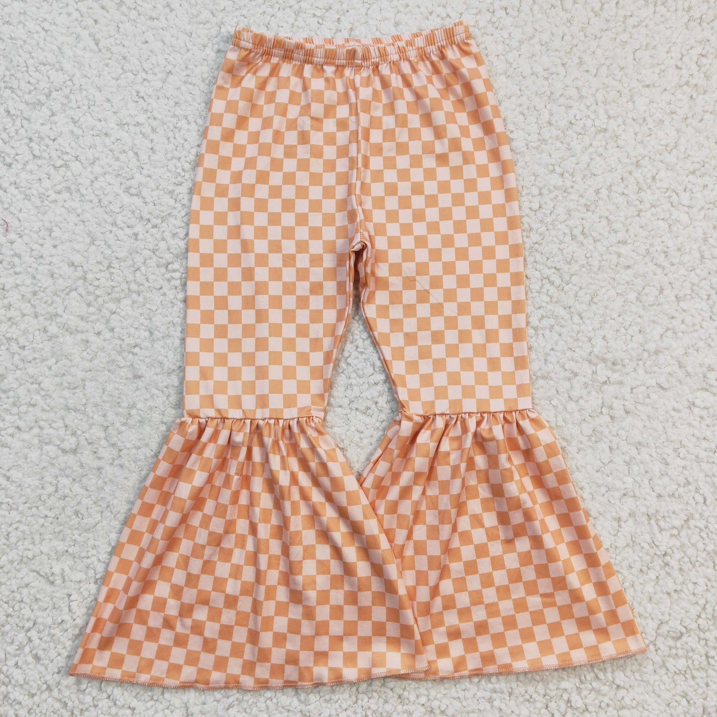 Girls plaid print bell pants P0057