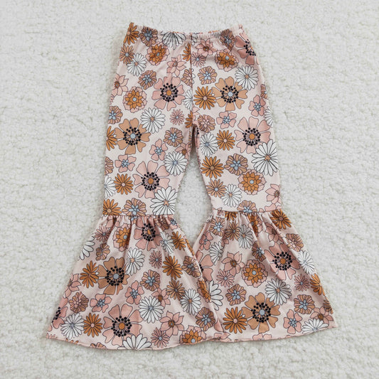 Girls flowers print bell pants   P0058