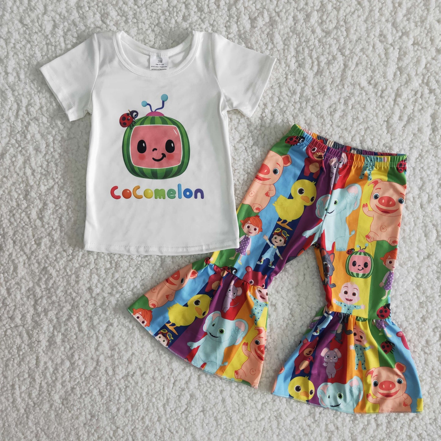 (Promotion) Short sleeve bell bottom pants outfits B17-10