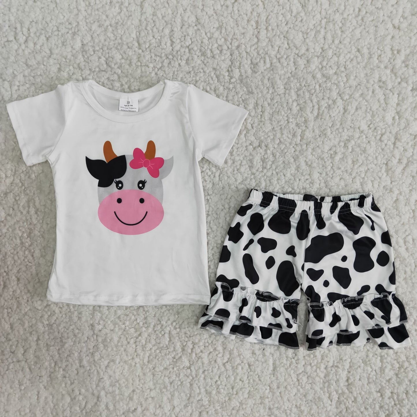 Short sleeve ruffles shorts summer outfits B5-23