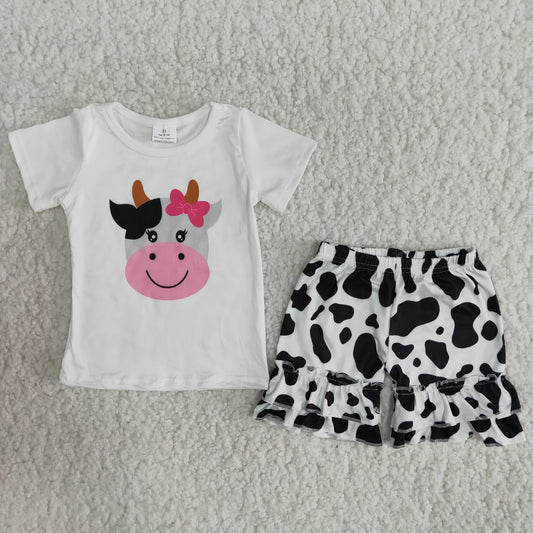Short sleeve ruffles shorts summer outfits   B5-23