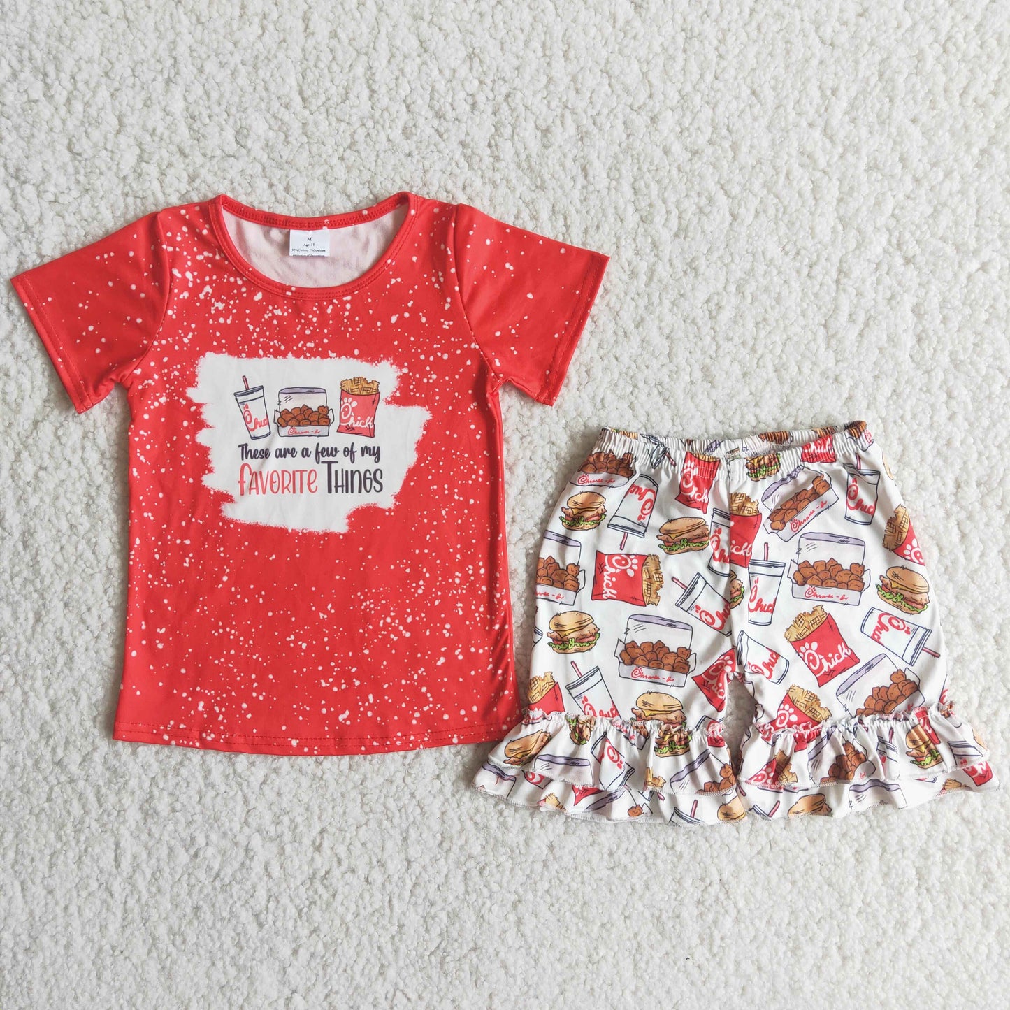(Promotion)C15-23Short sleeve ruffles shorts summer outfits