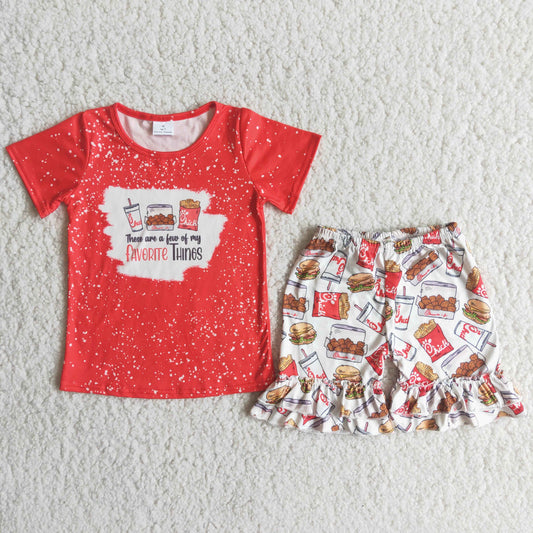 (Promotion)C15-23Short sleeve ruffles shorts summer outfits