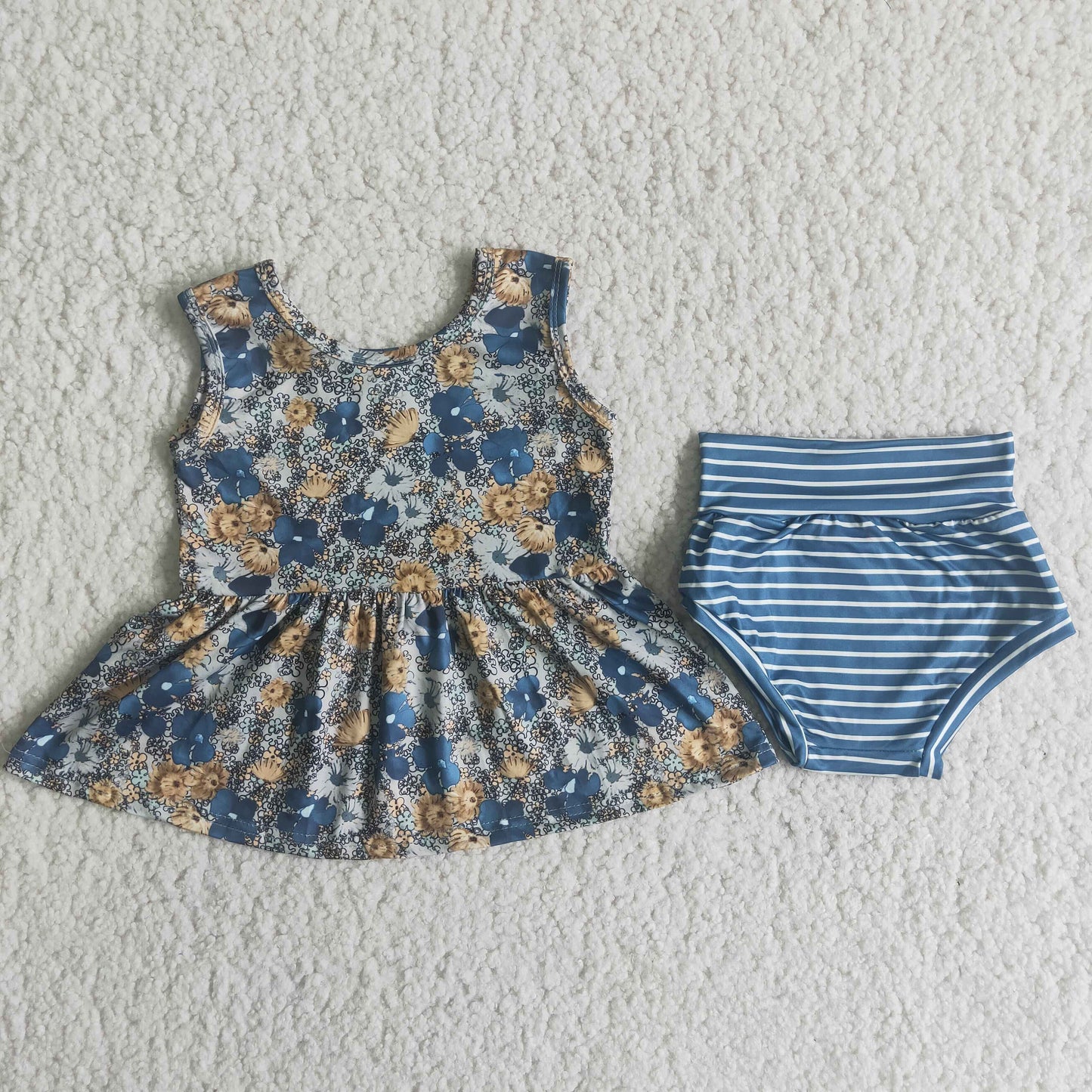 (Promotion)Short sleeve floral top summer bummie sets A8-11