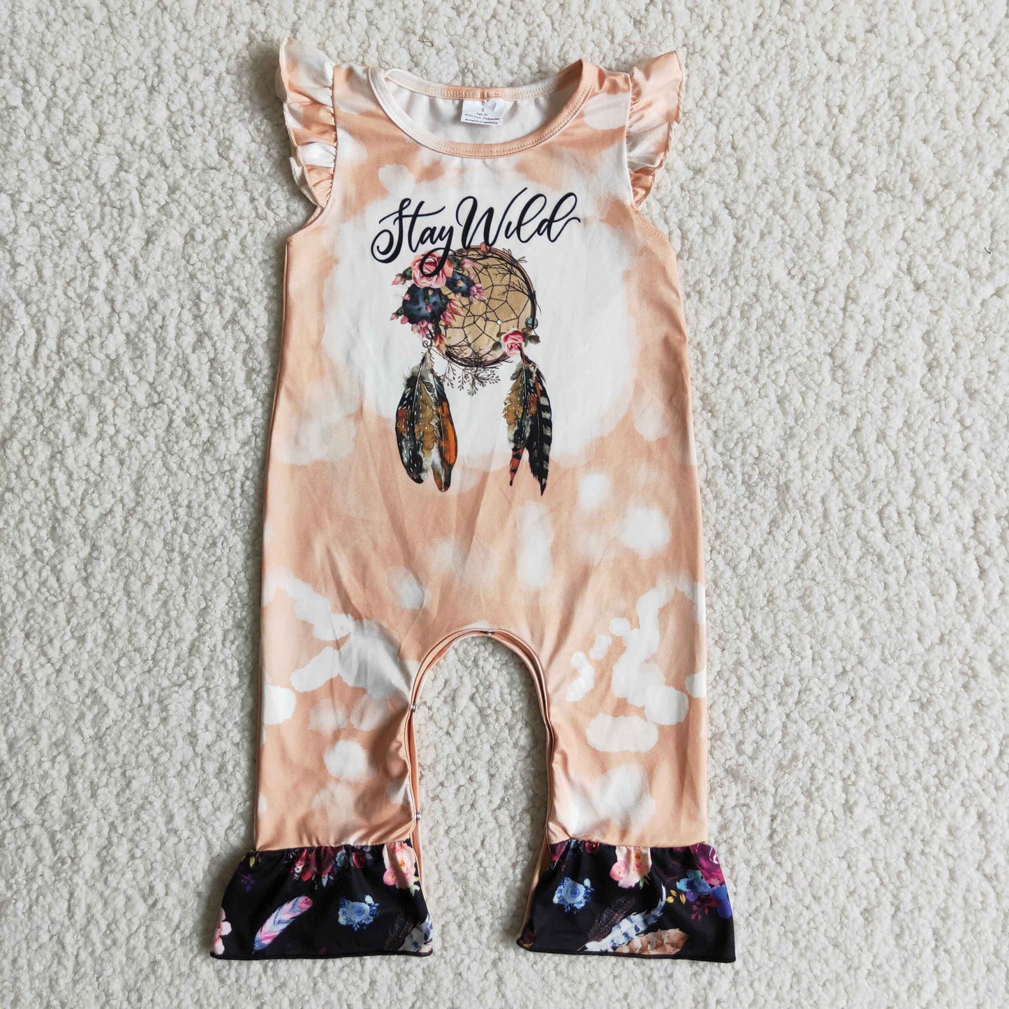 (Promotion) Baby girls stay wild print Romper D3-17