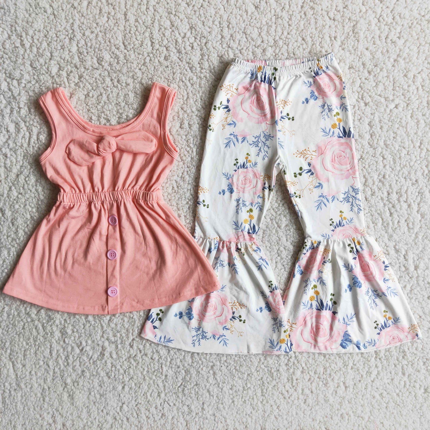 (Promotion)Sleeveless top bell bottom pants ourfits D8-15