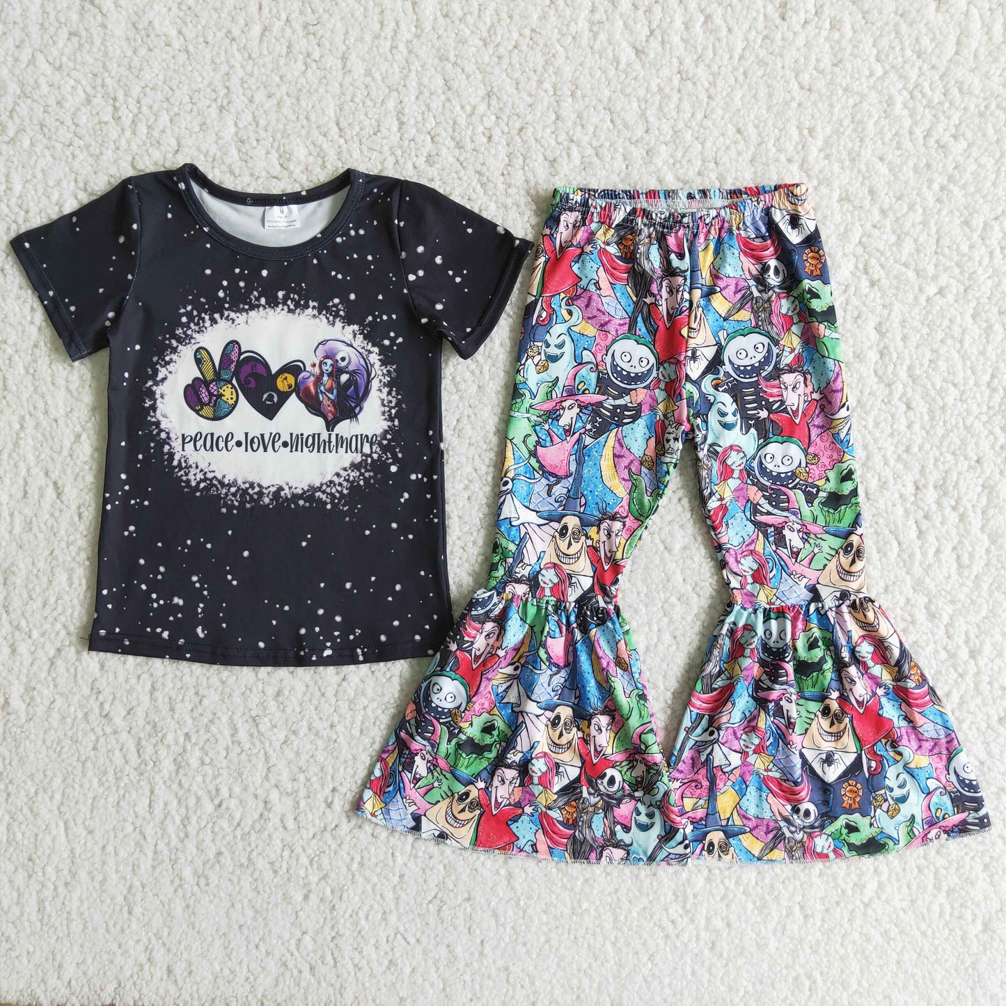 B12-13 Short sleeve bell bottom pants Halloween outfits