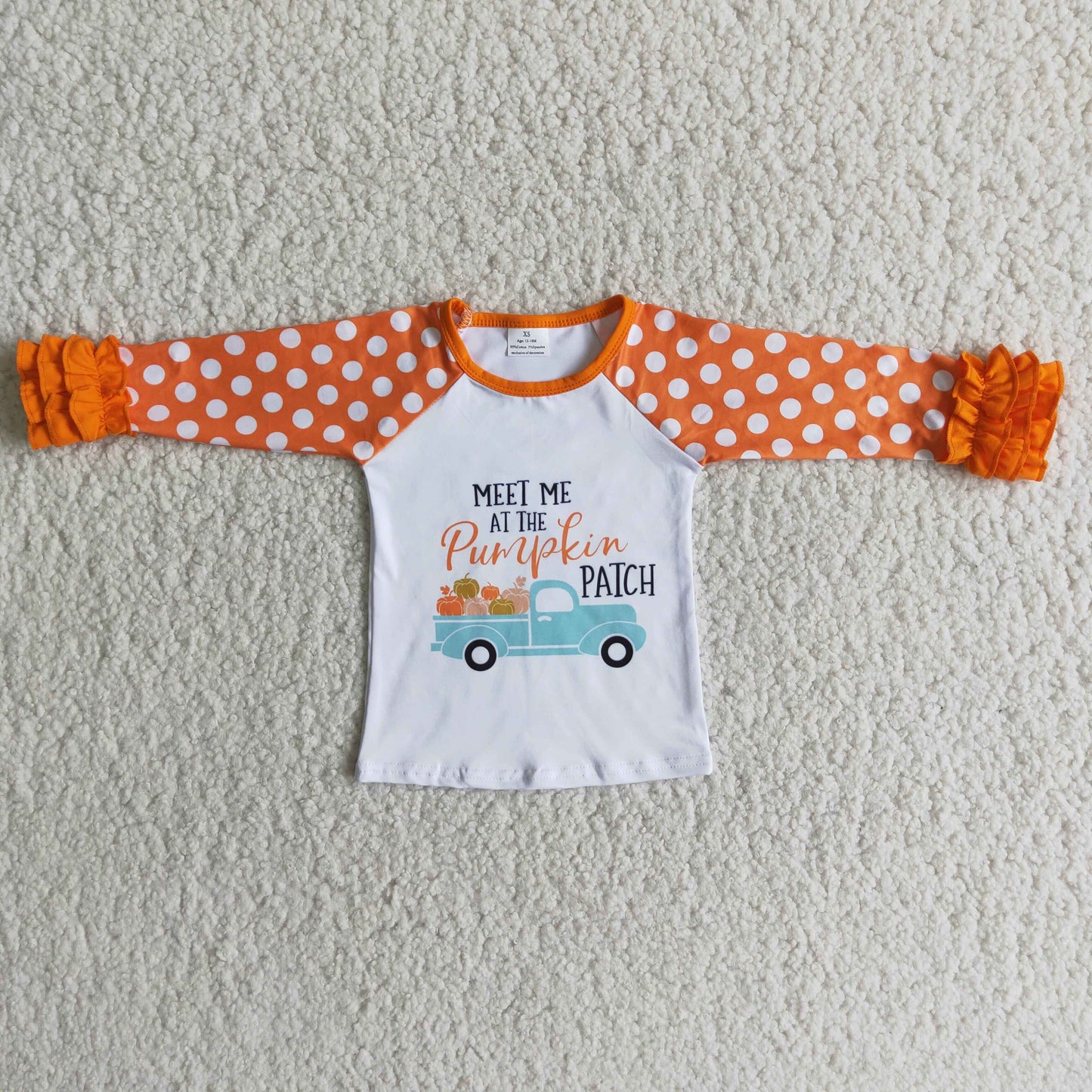 (Promotion) Long sleeve girls pumpkin truck tee shirts top 6 B6-31