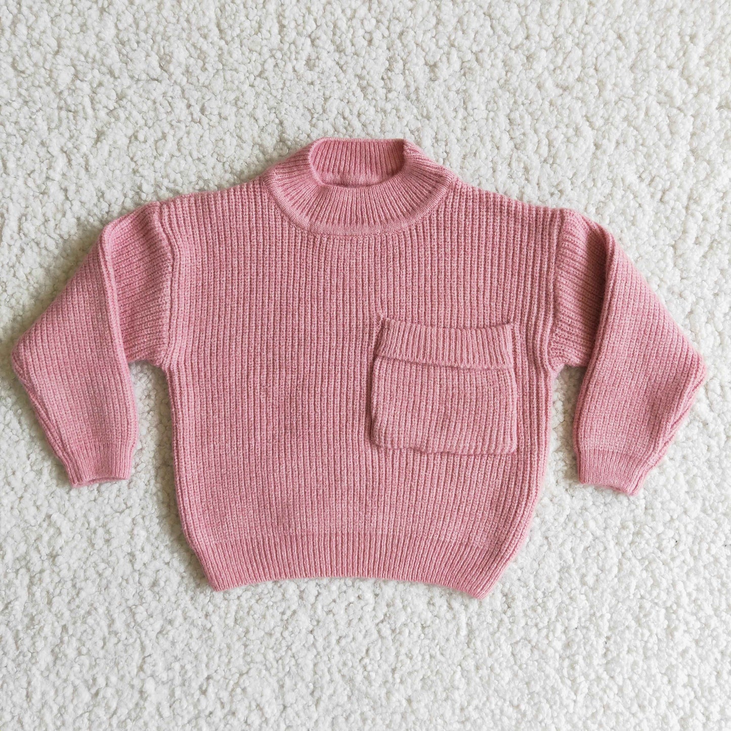 (Promotion) Baby girls pockets pink sweater 6 B12-40