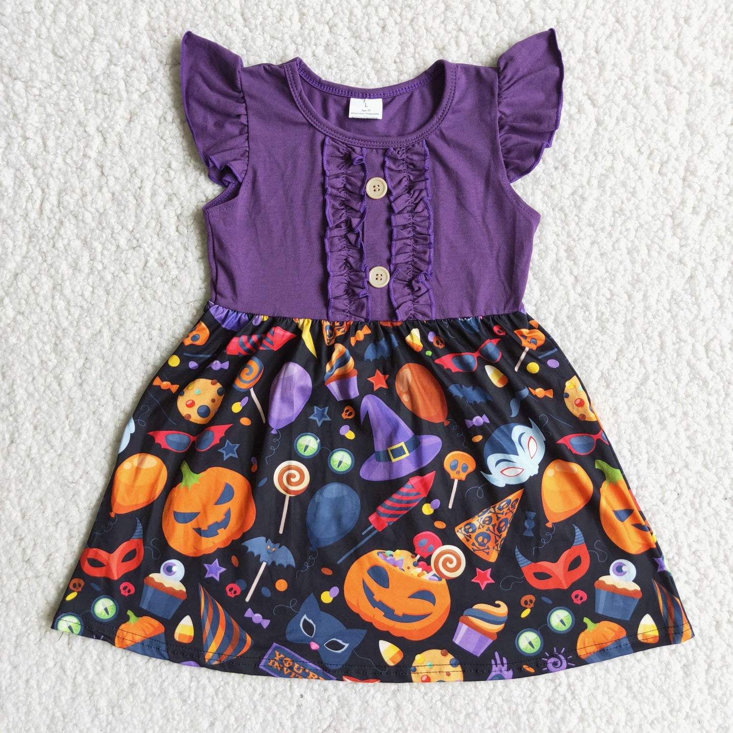 (Promotion)D3-26 Flutter sleeve tunic Halloween dress