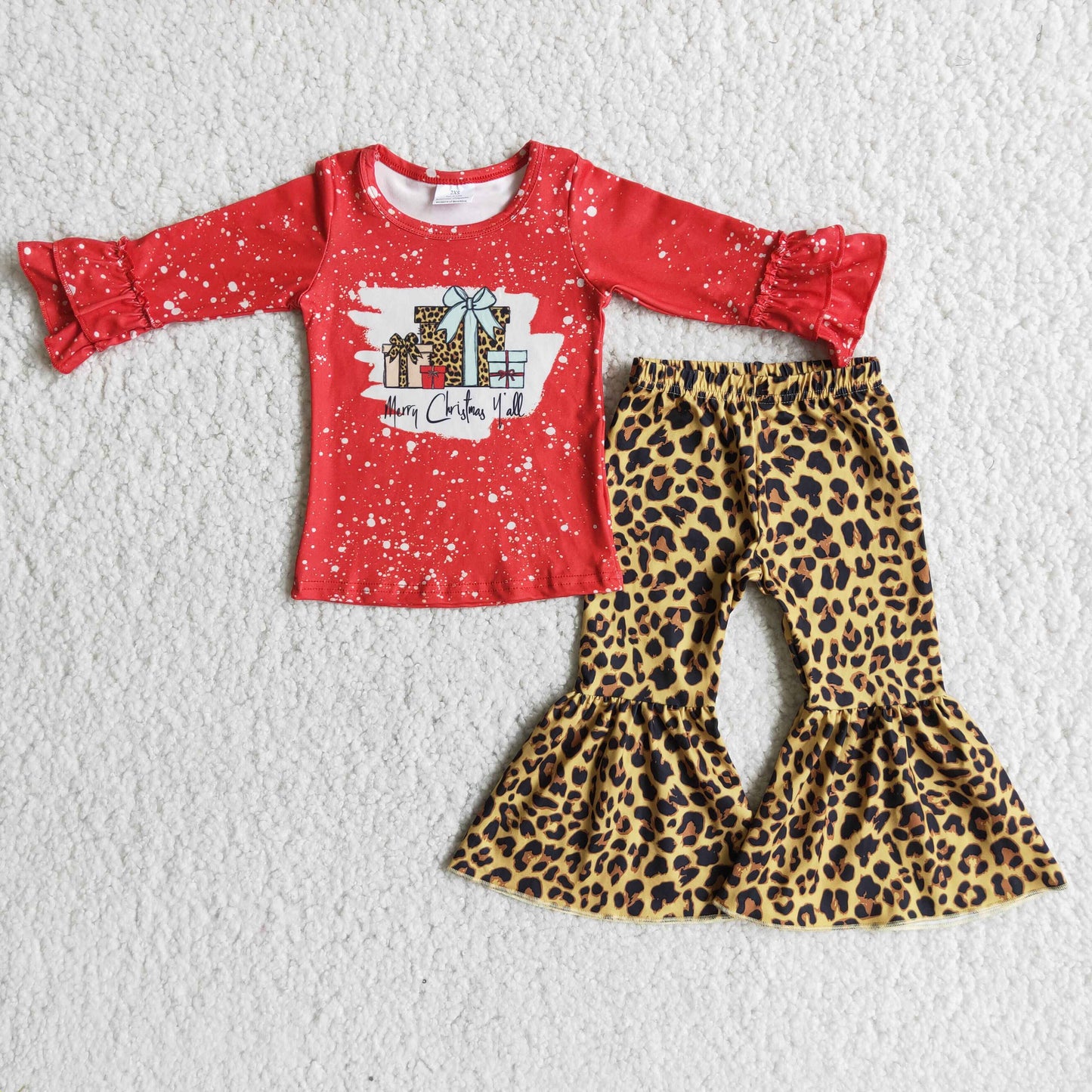 (Promotion)Long sleeve bell bottom pants Christmas outfits 6 A26-12