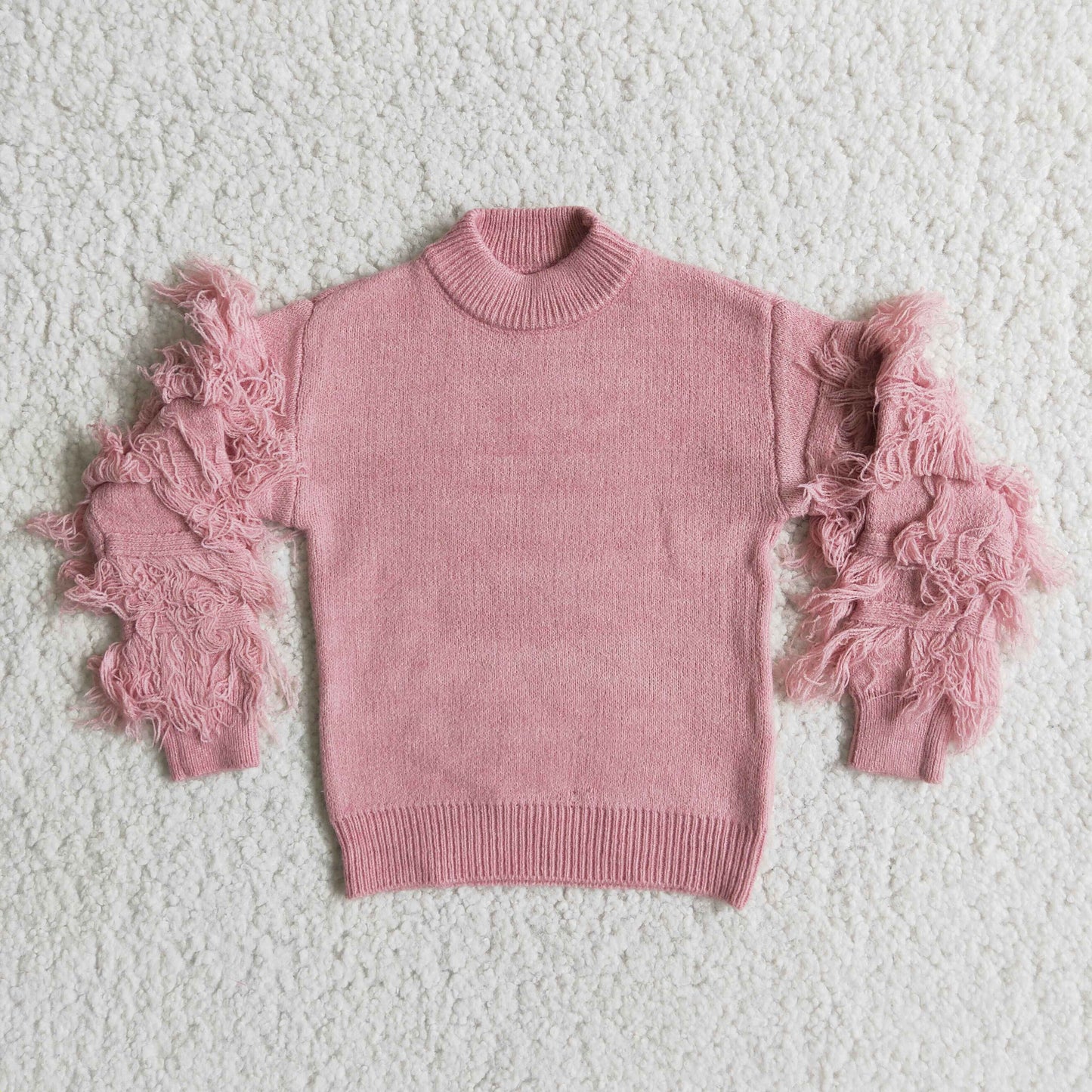 (Promotion) Baby girls pink tassels sweater 6 B10-39