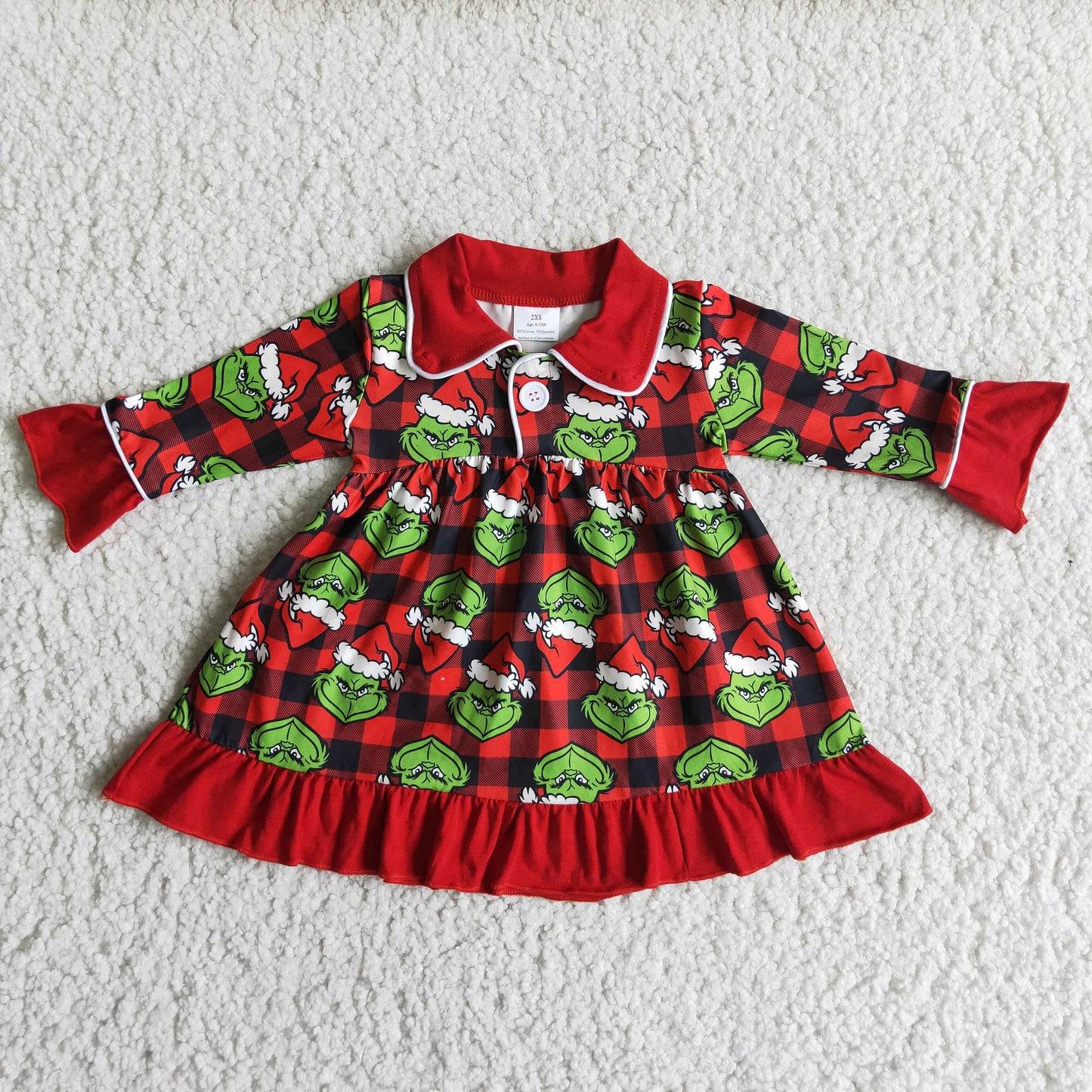 Long sleeve Christmas knee length gown 6 A1-28