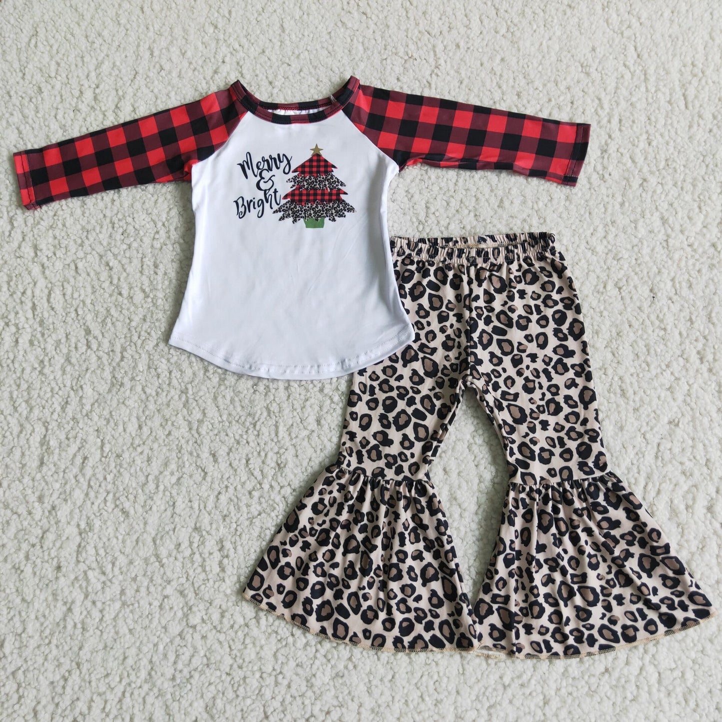 Long sleeve bell bottom pants Christmas outfits 6 A25-13