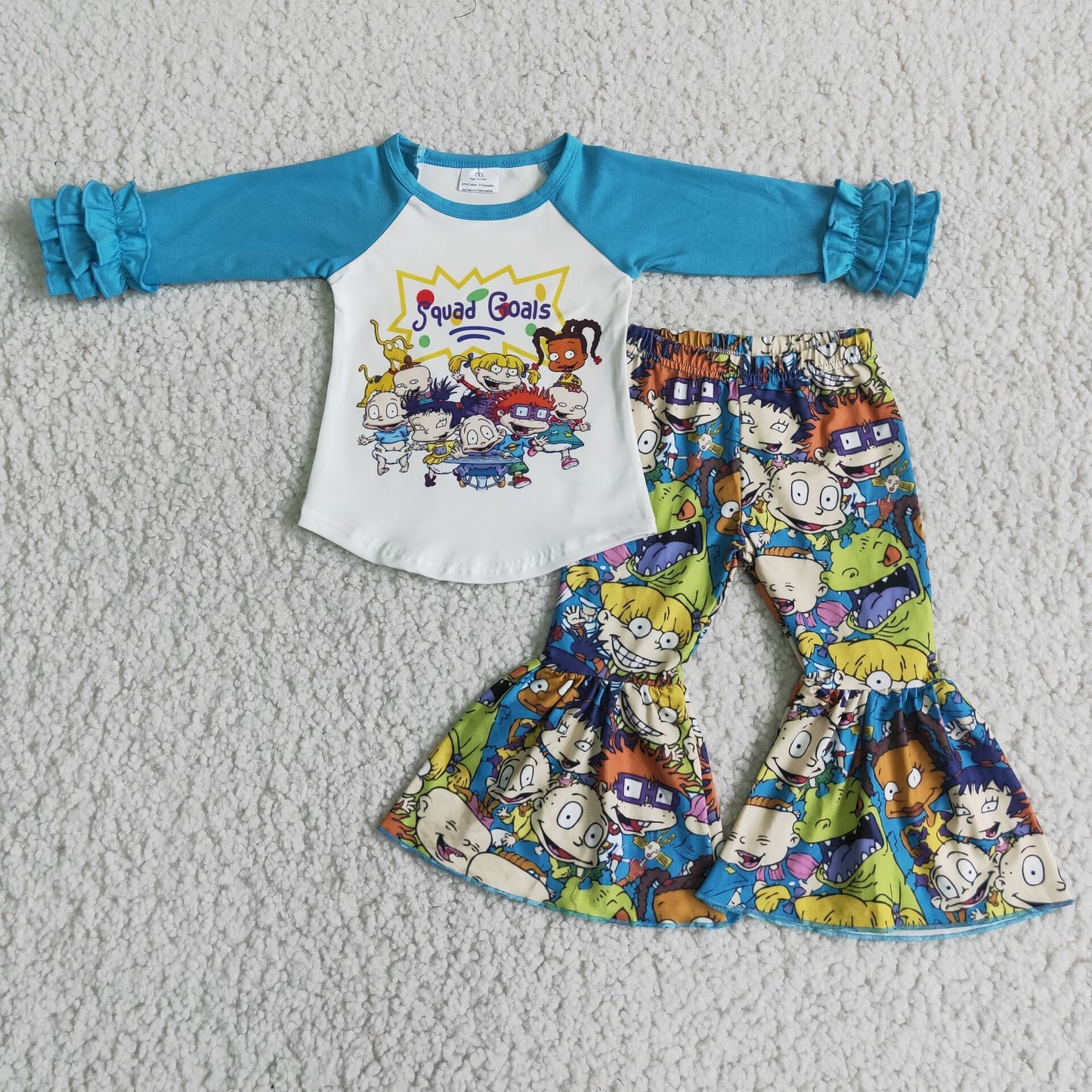 (Promotion) Long sleeve bell bottom pants outfits 6 A18-13