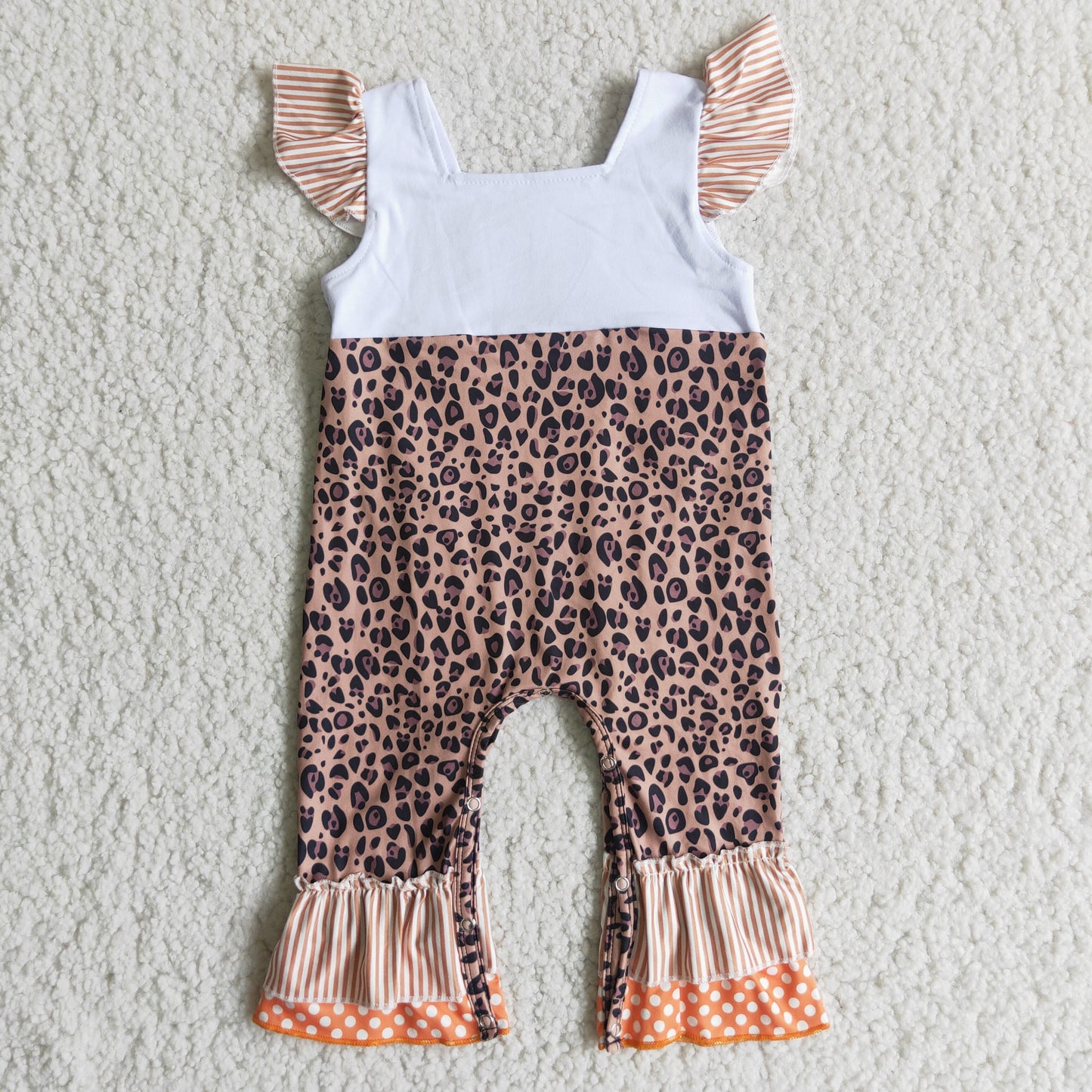 Baby girls pumpkin embroideried romper D1-15