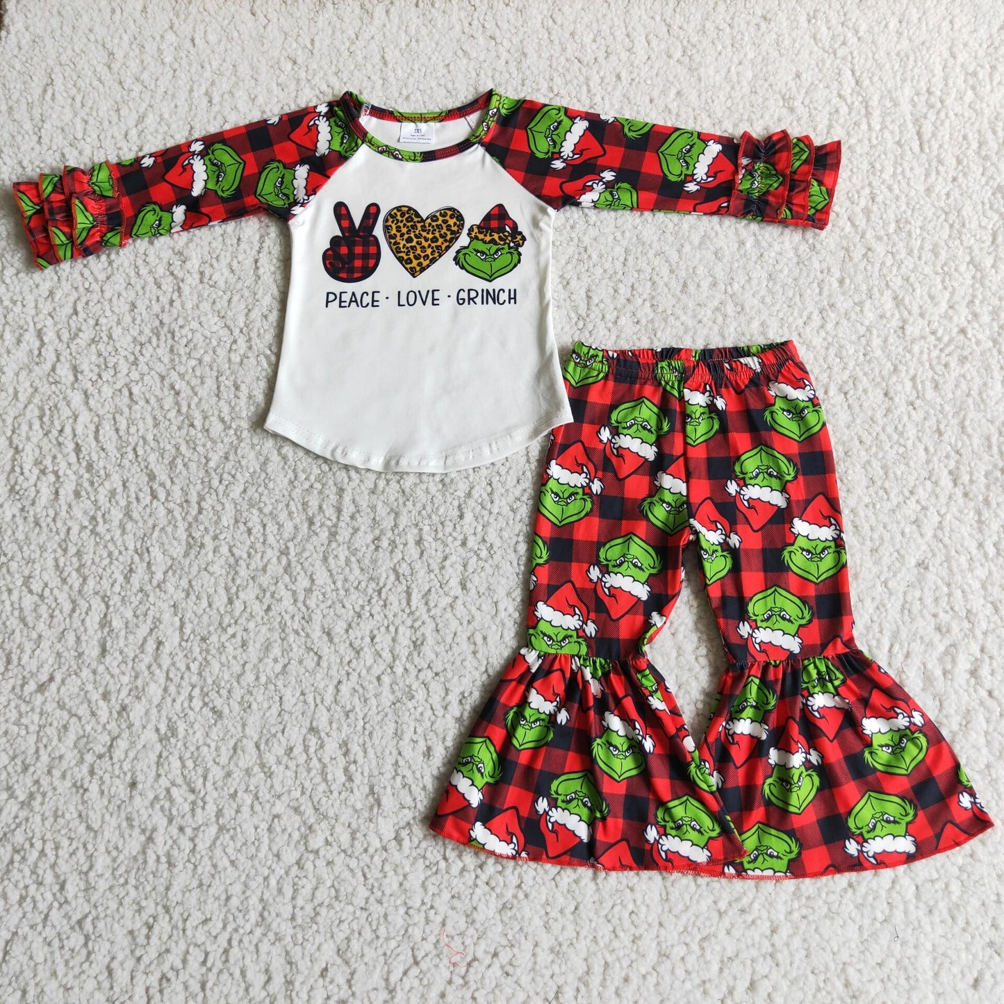 Long sleeve bell bottom pants Christmas outfits 6 A10-15