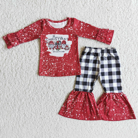 Long sleeve bell bottom pants Christmas outfits   6 B5-17