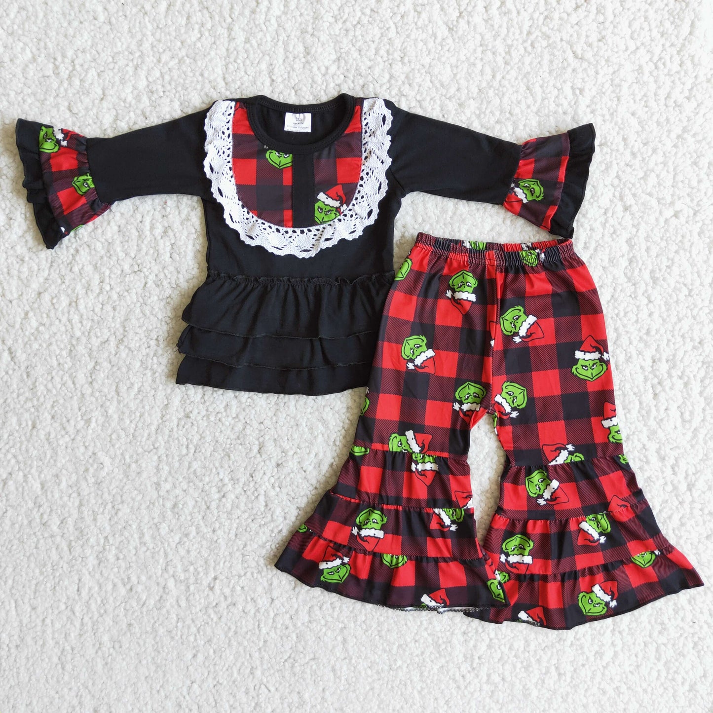 6 A12-29 Long sleeve bell bottom pants Christmas outfits