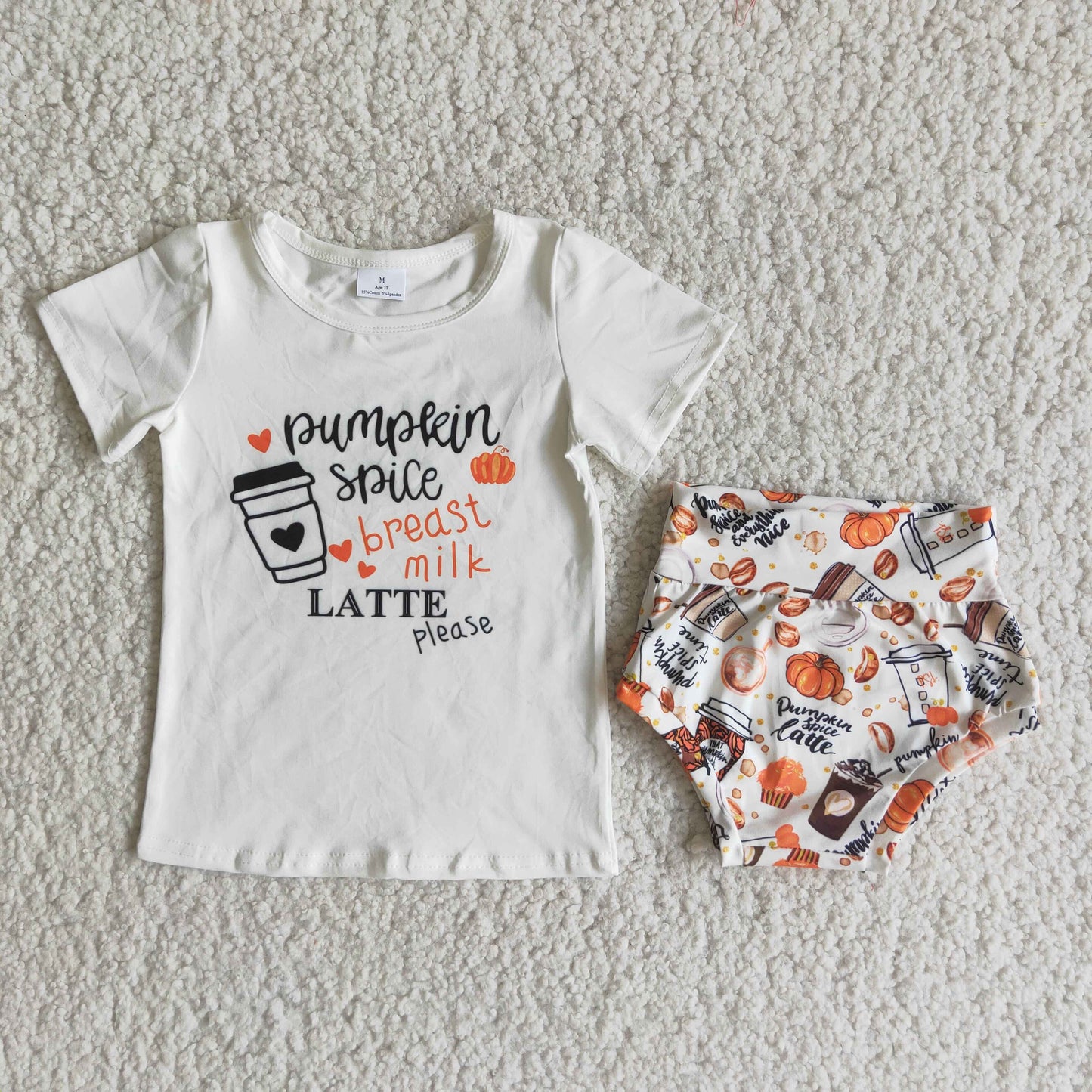 Short sleeve shirt bummie pumpkin outfits B8-9