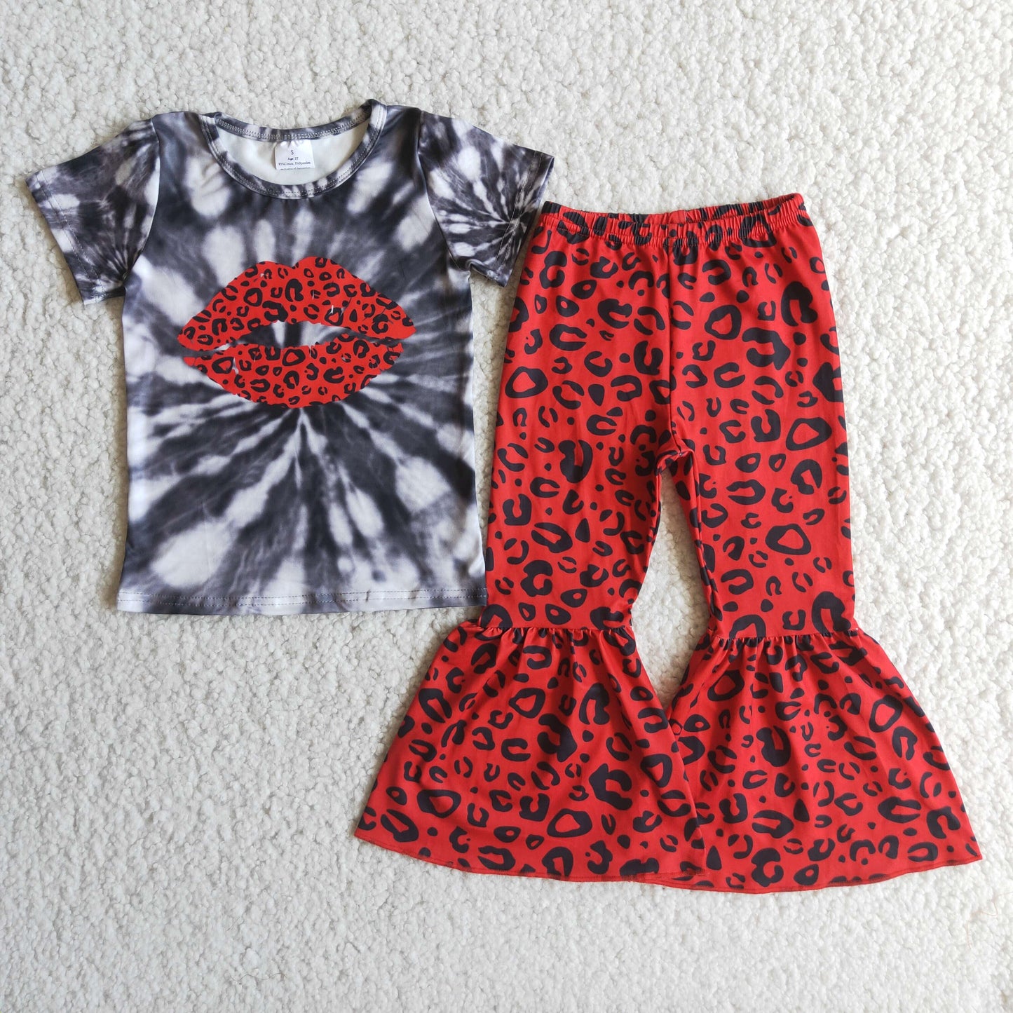 Girl Red Lip Leopard Outfit C10-11
