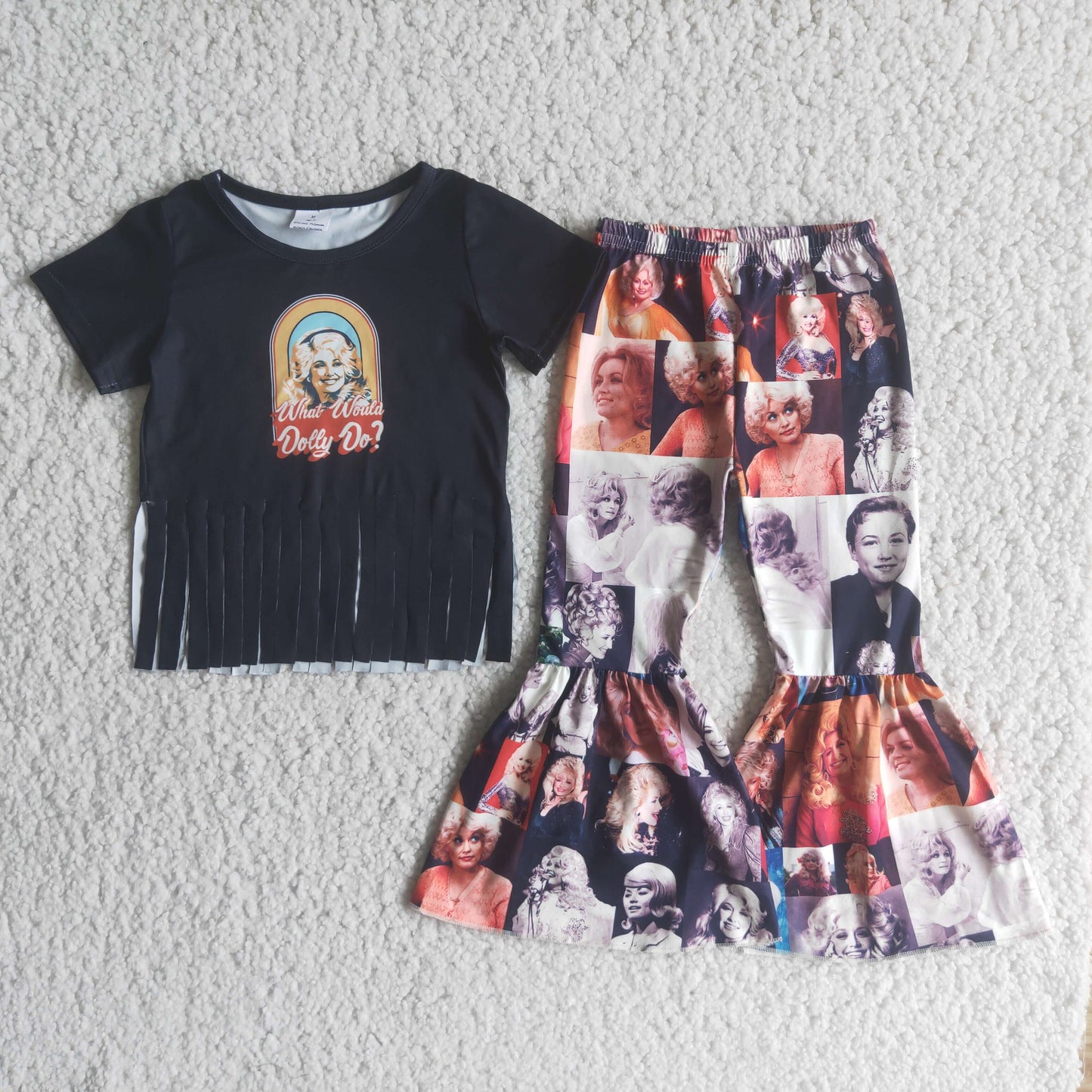 (Promotion)E2-15 Singer Short sleeve bell bottom pants outfits