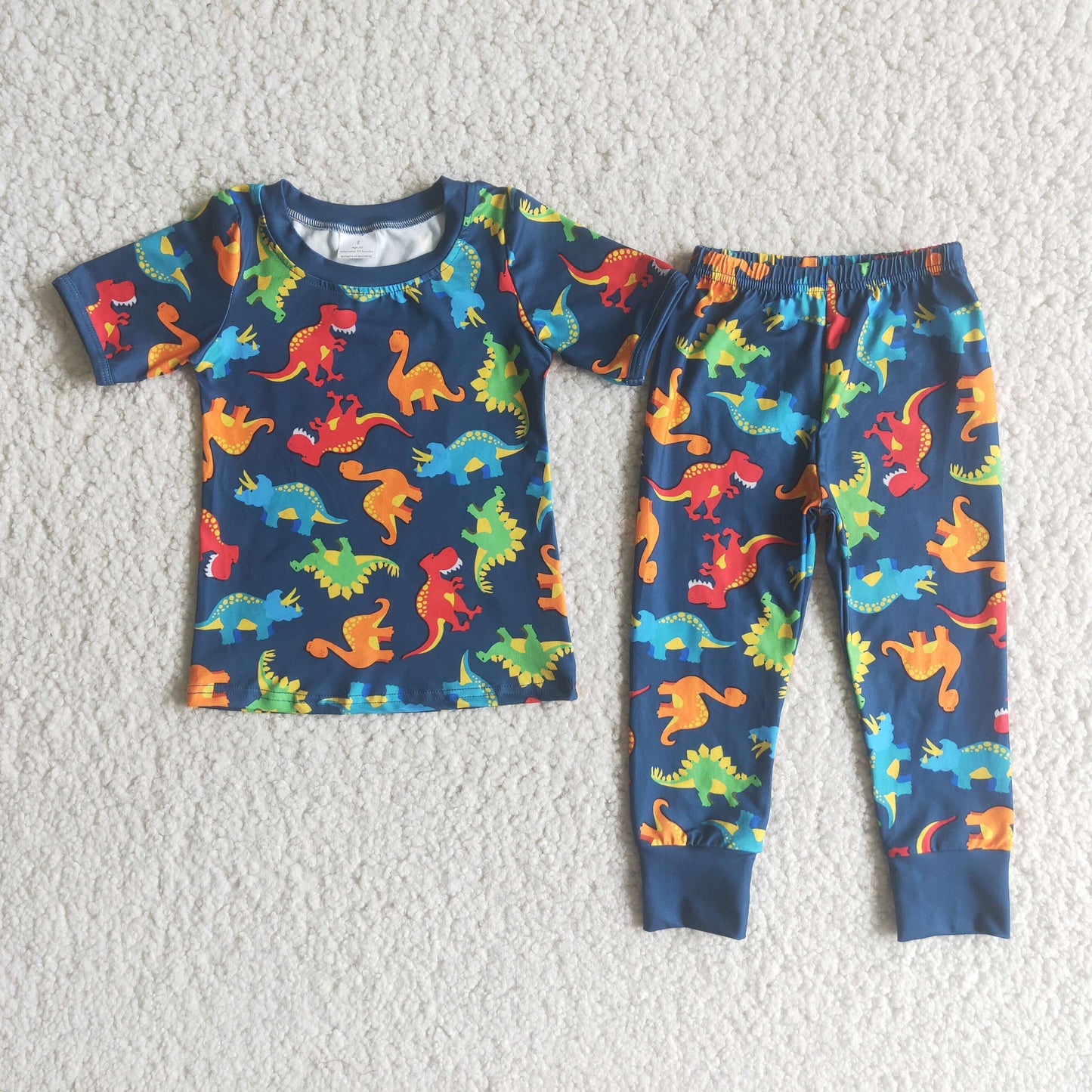 (Promotion)Boys short sleeved dinosaur print pajamas E2-29