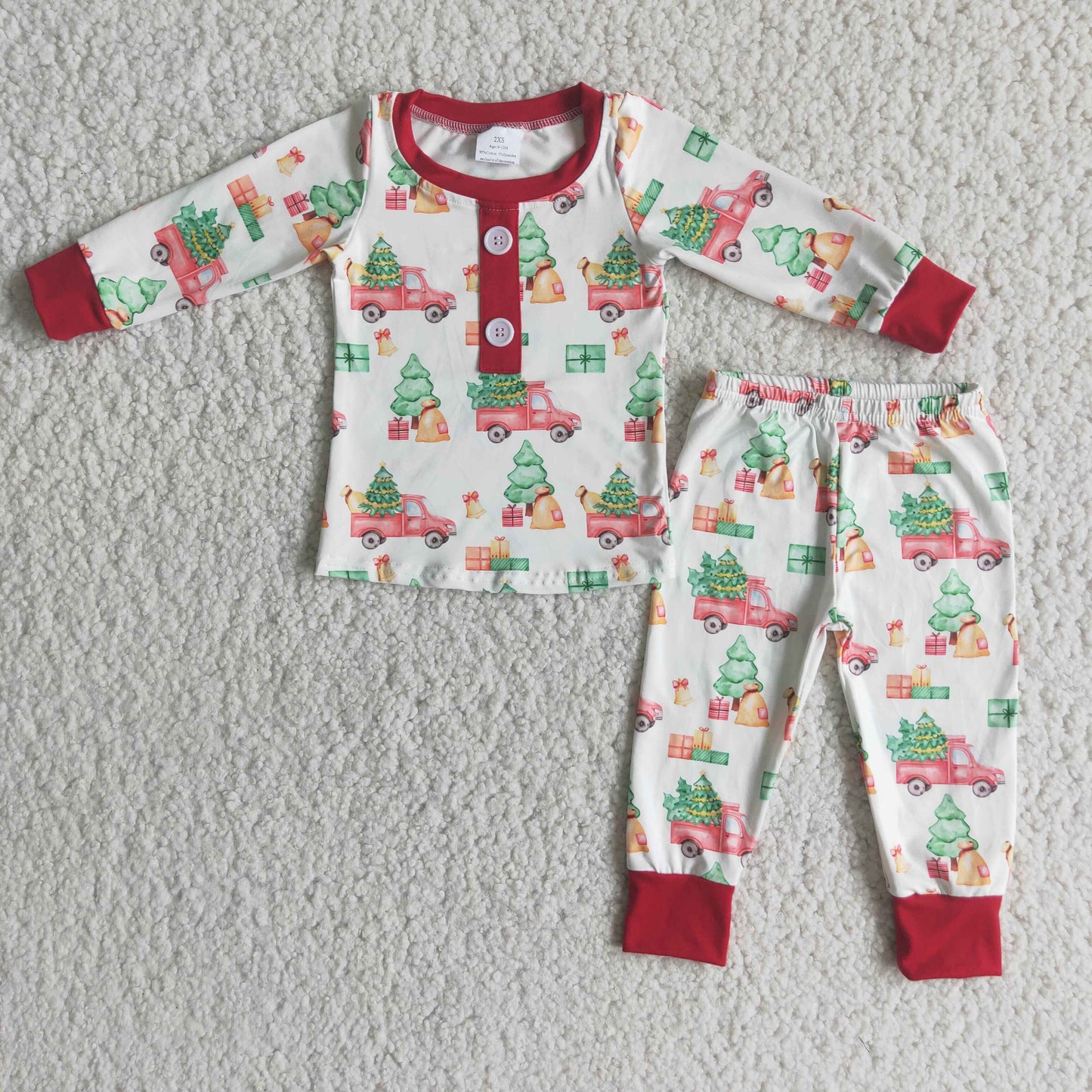 (Promotion) Boys long sleeved pajamas Christmas outfits 6 A15-20