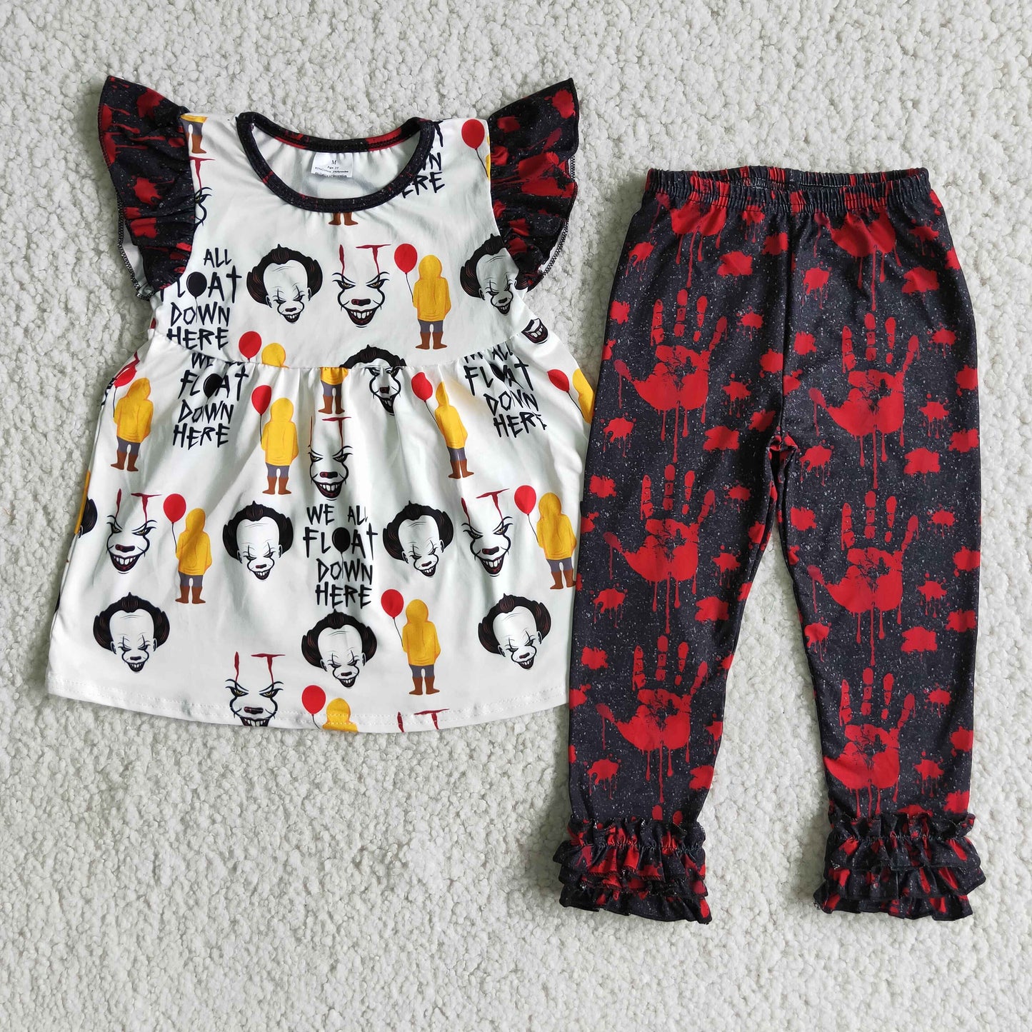 (Promotion) E4-14 Flutter sleeve tunic top legging pants Halloween outfits