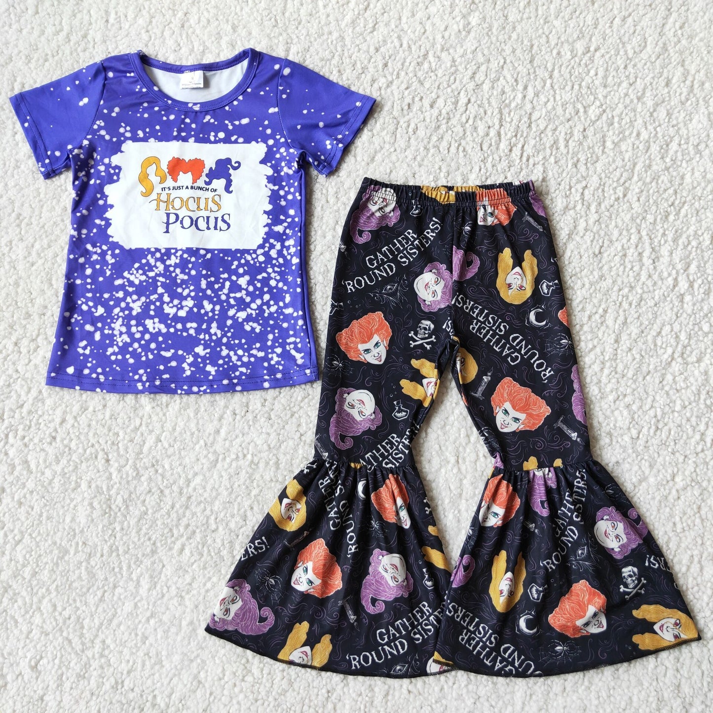 (Promotion) Short sleeve bell bottom pants Halloween witches outfits E3-17