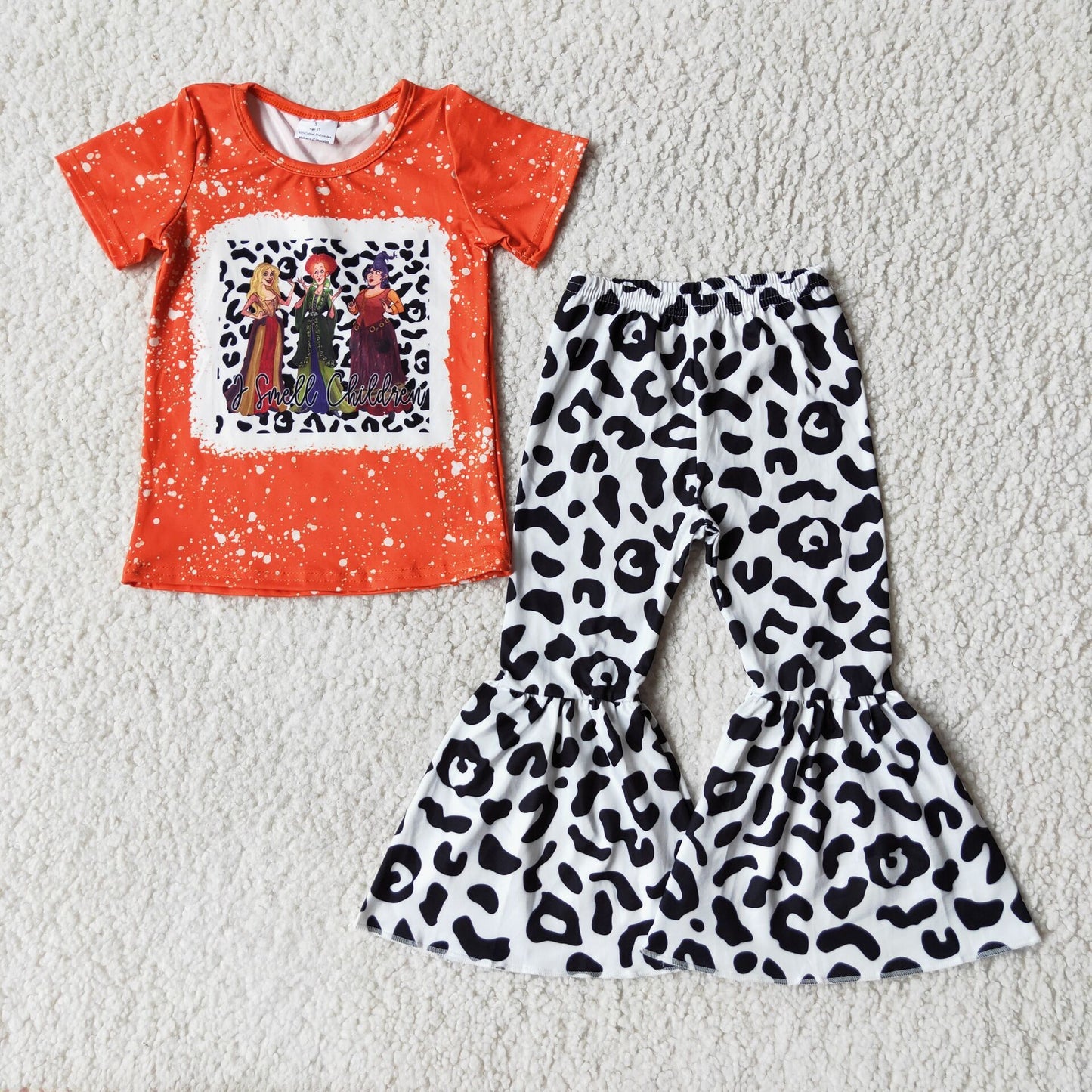 Short sleeve bell bottom pants Halloween outfits