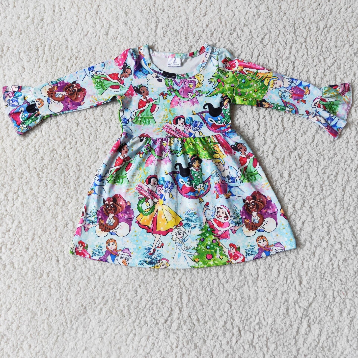 (Promotion)6 A16-17 Cartoon Princess Christmas Knee Length Dress