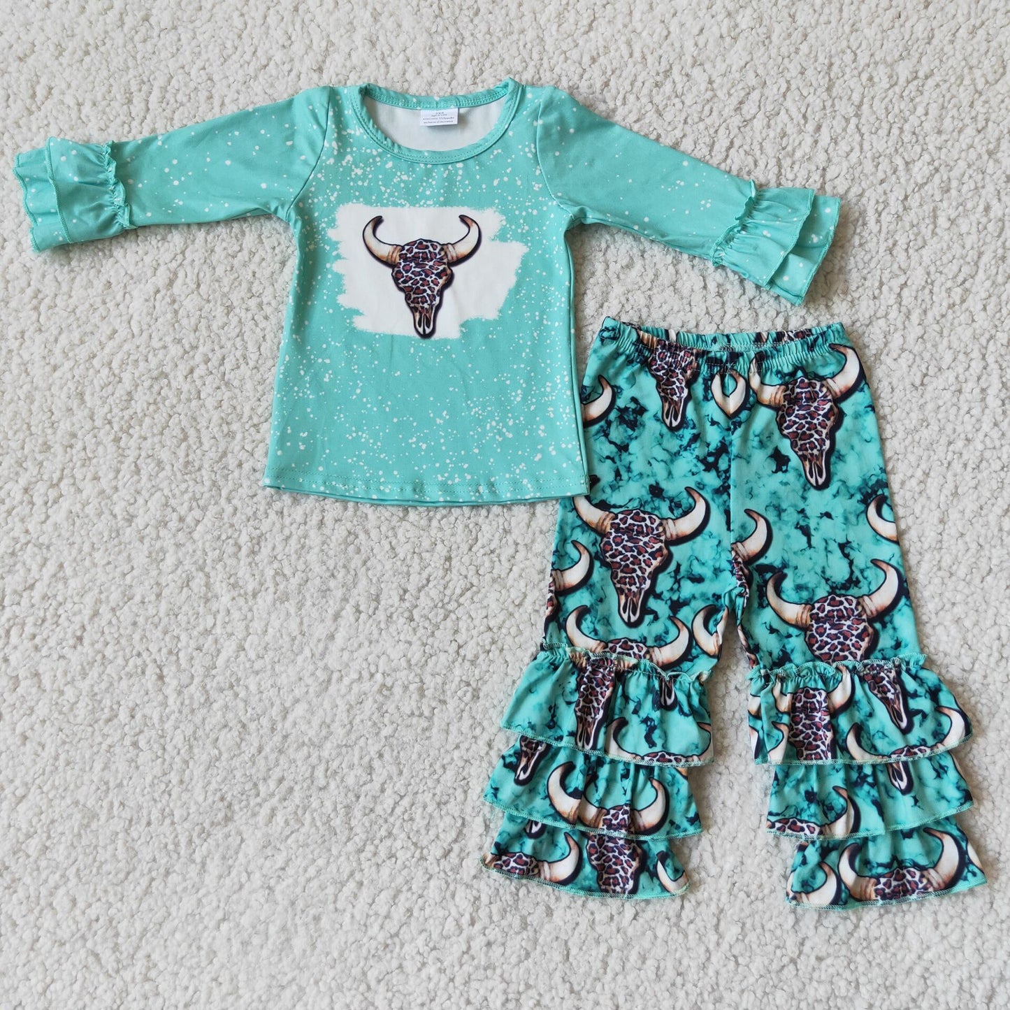 (Promotion) Long sleeve ruffles pants outfits 6 B3-2