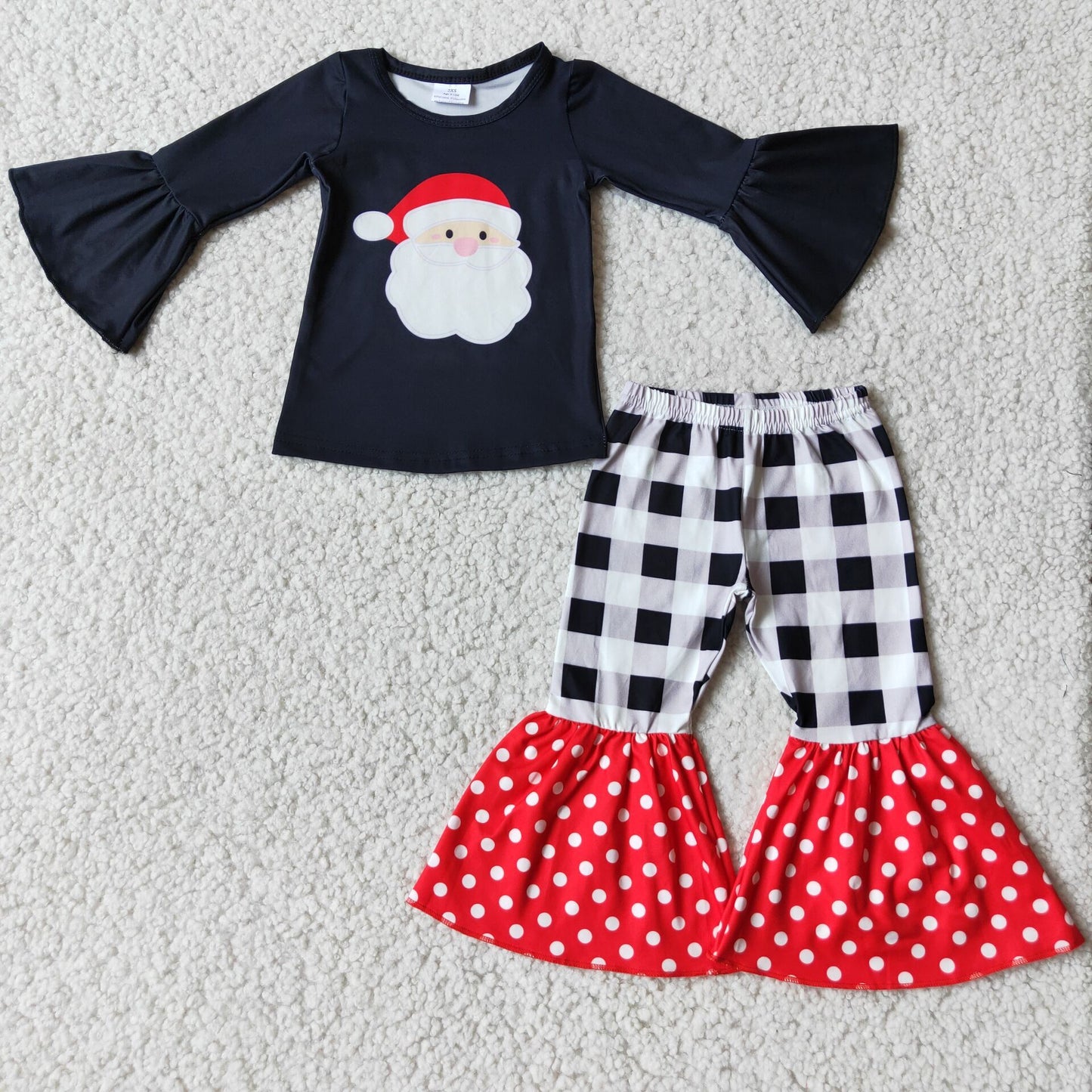 Long sleeve bell bottom pants Christmas outfits 6 A8-14