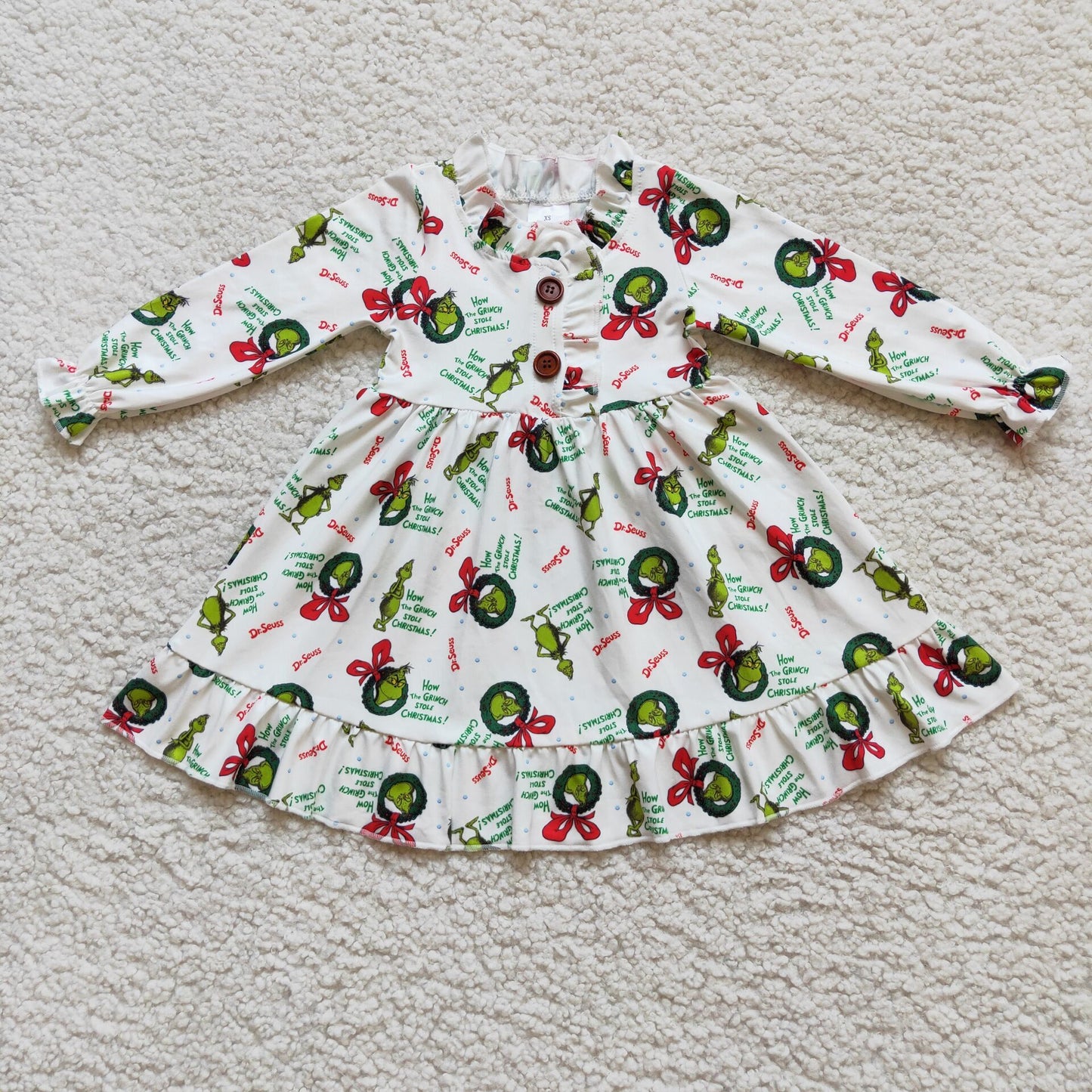 Long sleeve Christmas knee length gown