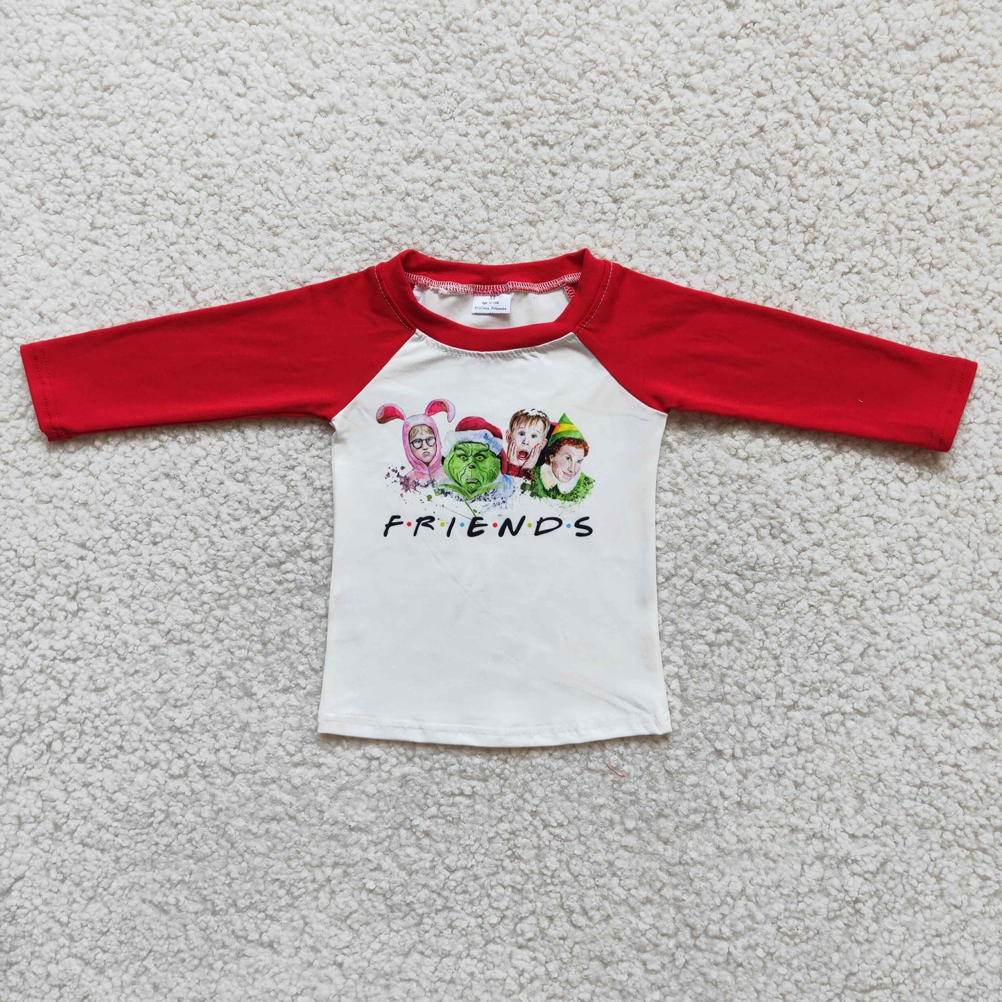 (Promotion) 6 B10-22 Christmas Movie Character Friends Print Boys Tee Shirts Top