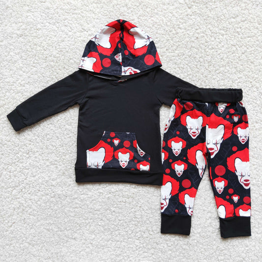 (Promotion) 6 A20-2 Boy's Halloween clown hooded outfits
