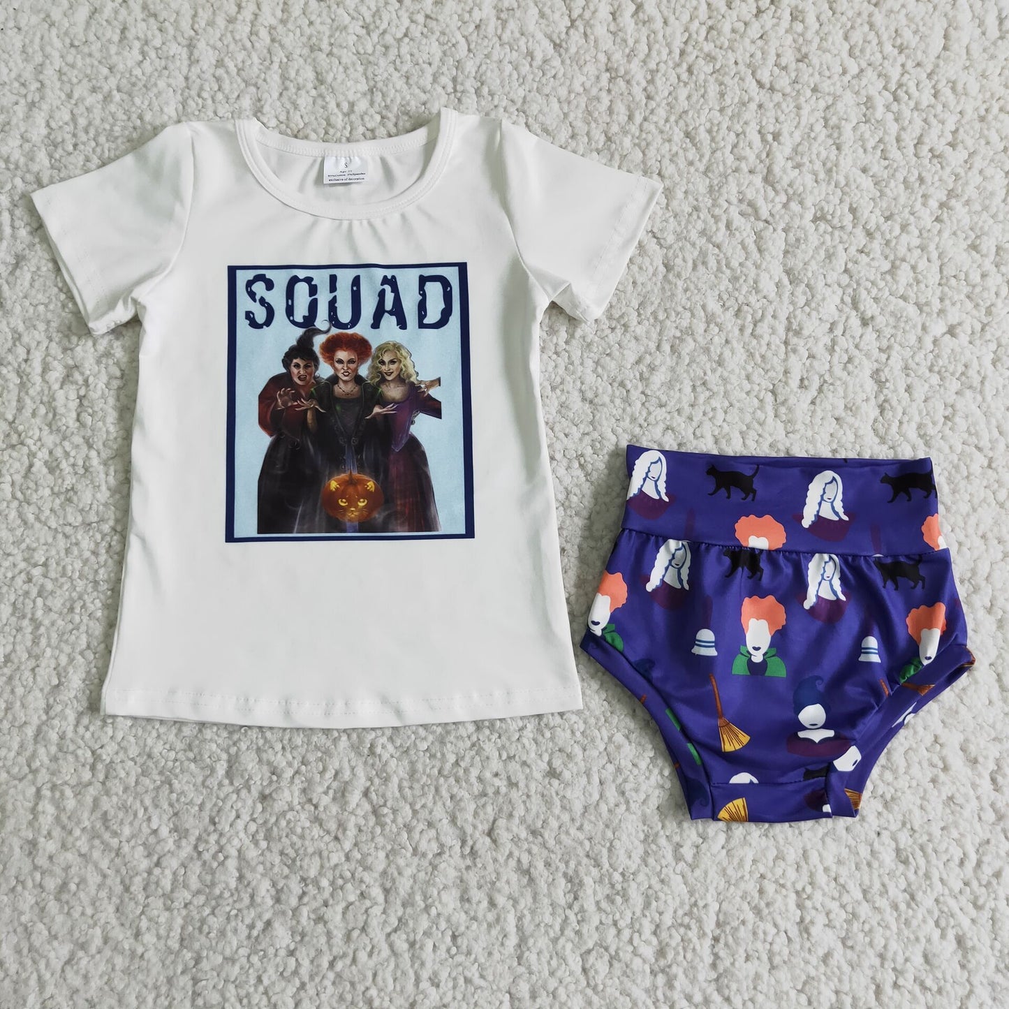 (Promotion)Short sleeve shirt witches Halloween bummie set D8-3