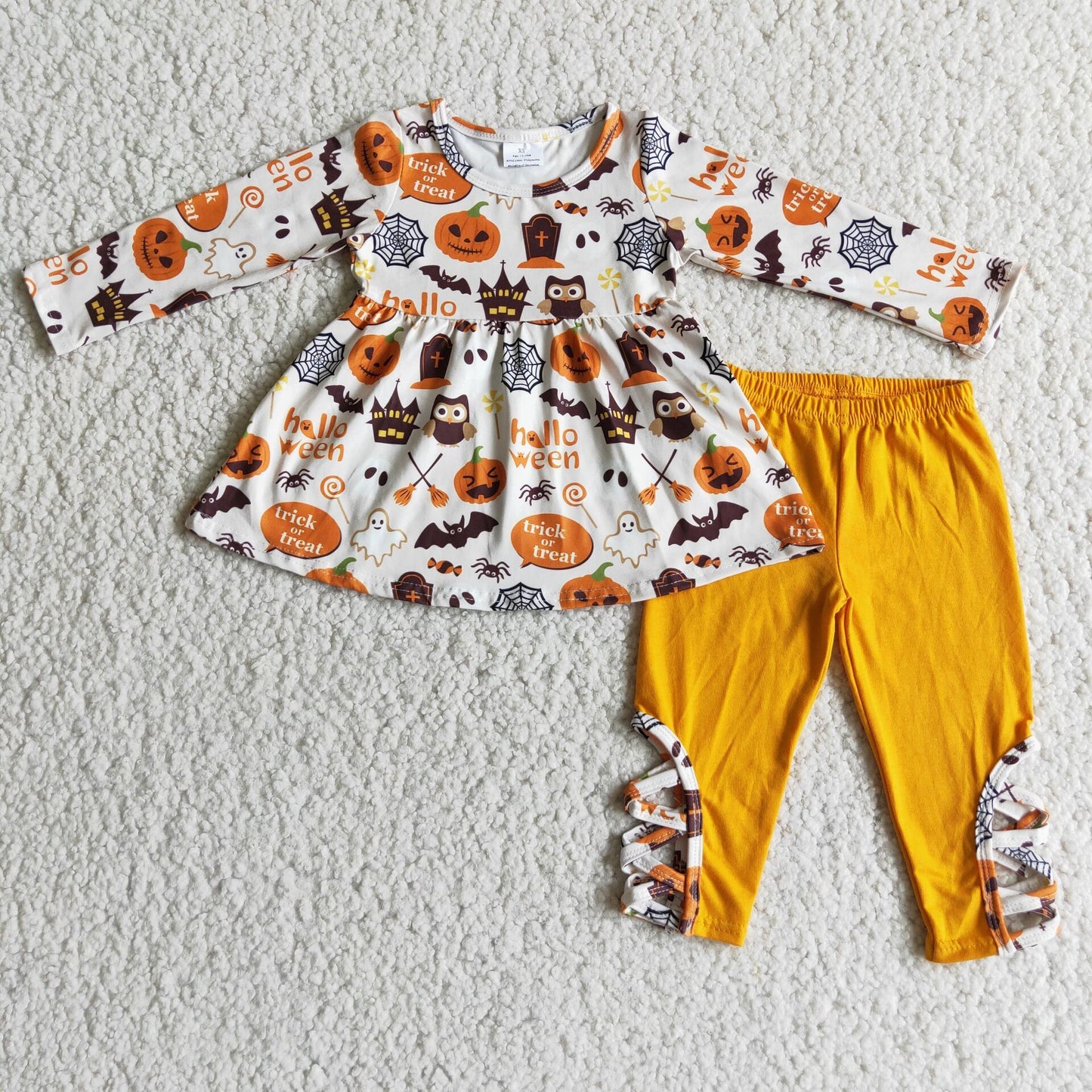 (Promotion) 6 C7-38 Long sleeve legging pants Halloween pumpkin outfits