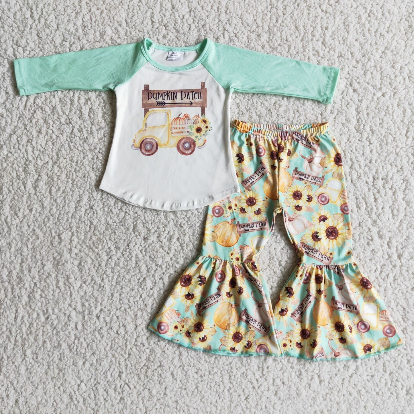 Long sleeve bell bottom pants pumpkin outfits 6 C7-37