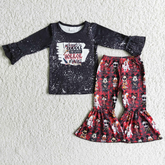 (Promotion) 6 C7-39 Cartoon Movies Top Bell Pants Girls Halloween outfits