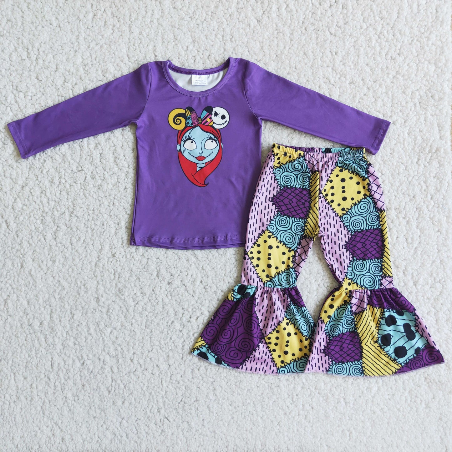 (Promotion) 6 A10-20 Long sleeve bell bottom pants purple Halloween outfits