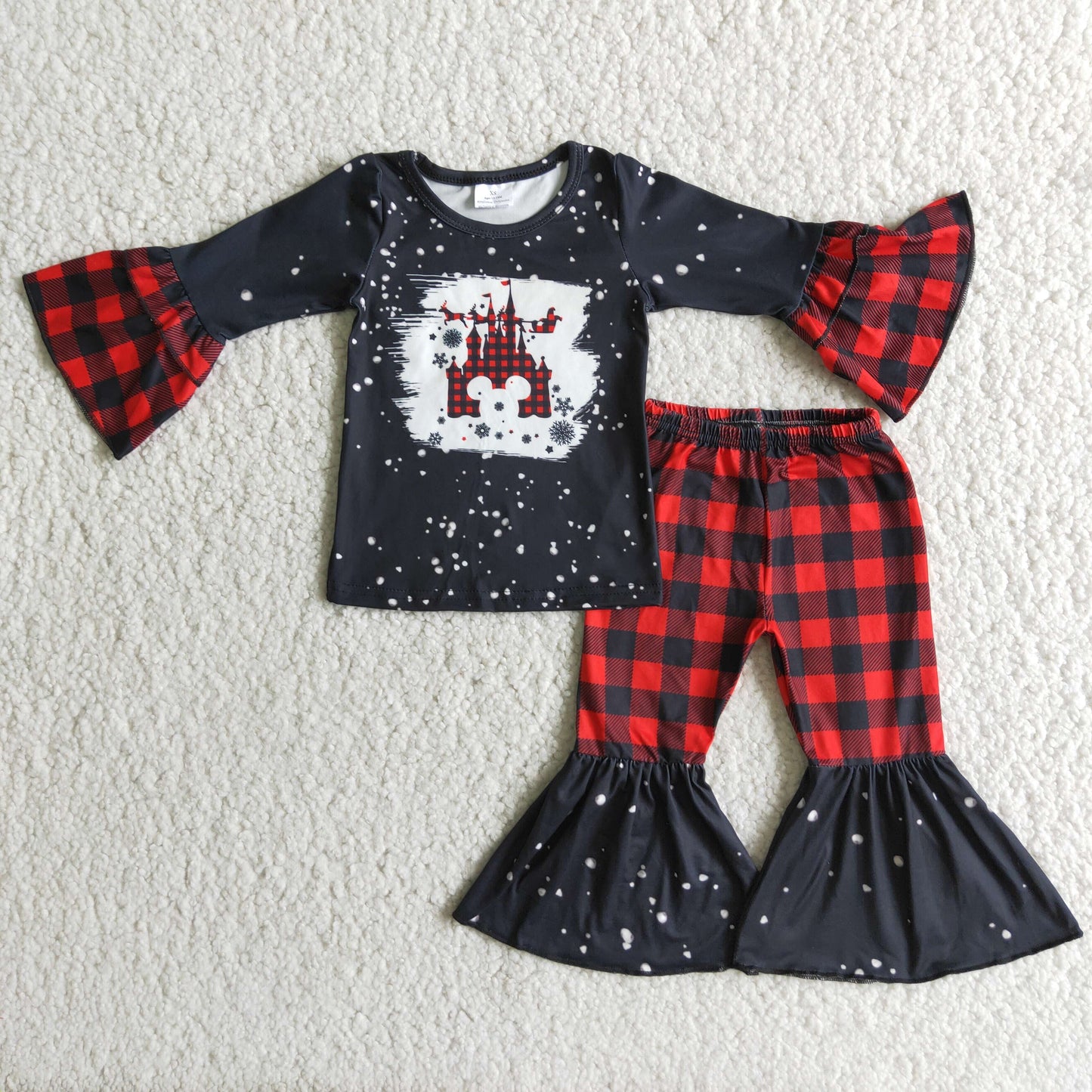 (Promotion) Cartoon mouse castle print Christmas outfits 6 A16-19