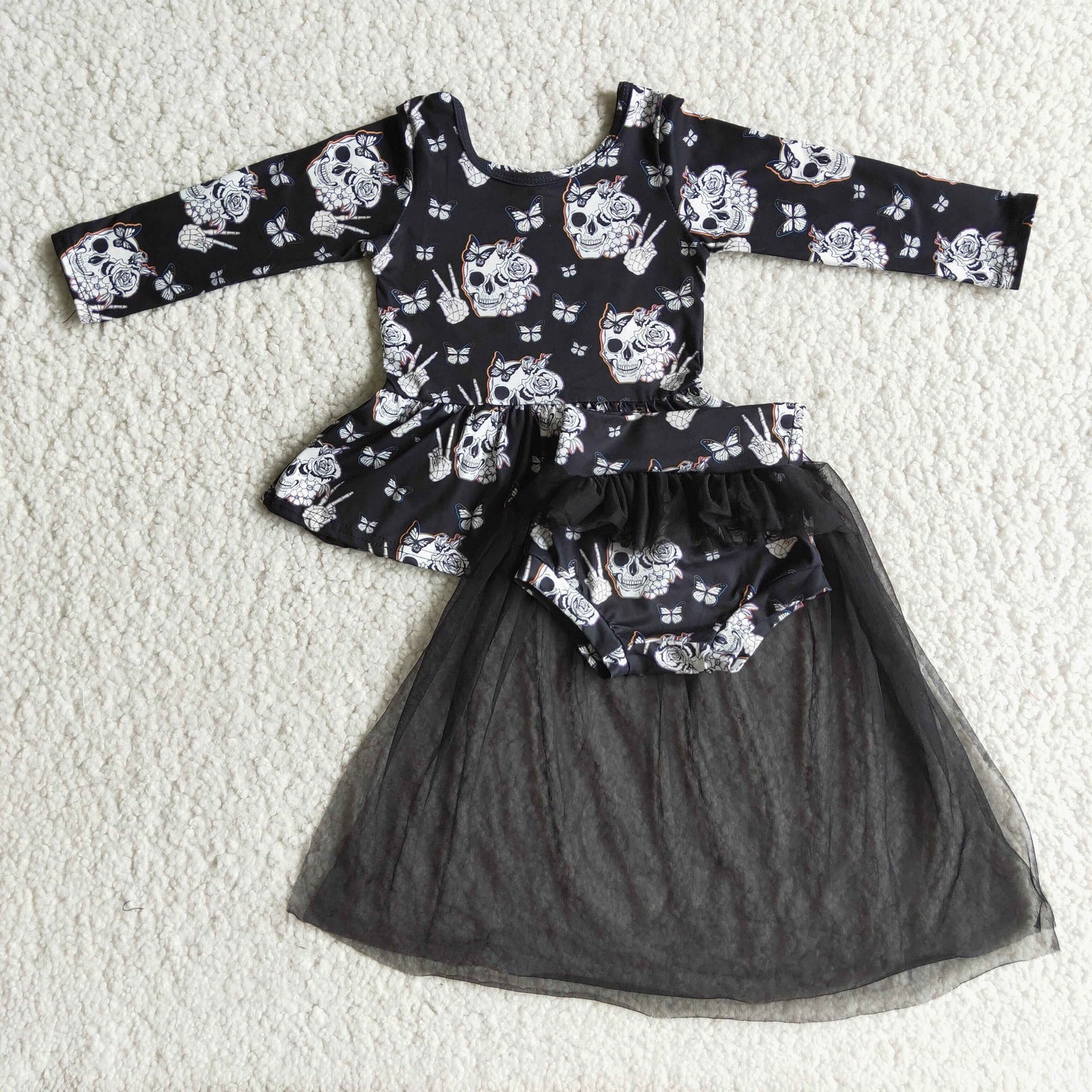 (Promotion) Long sleeve top tutu bummie outfits 6 A10-2