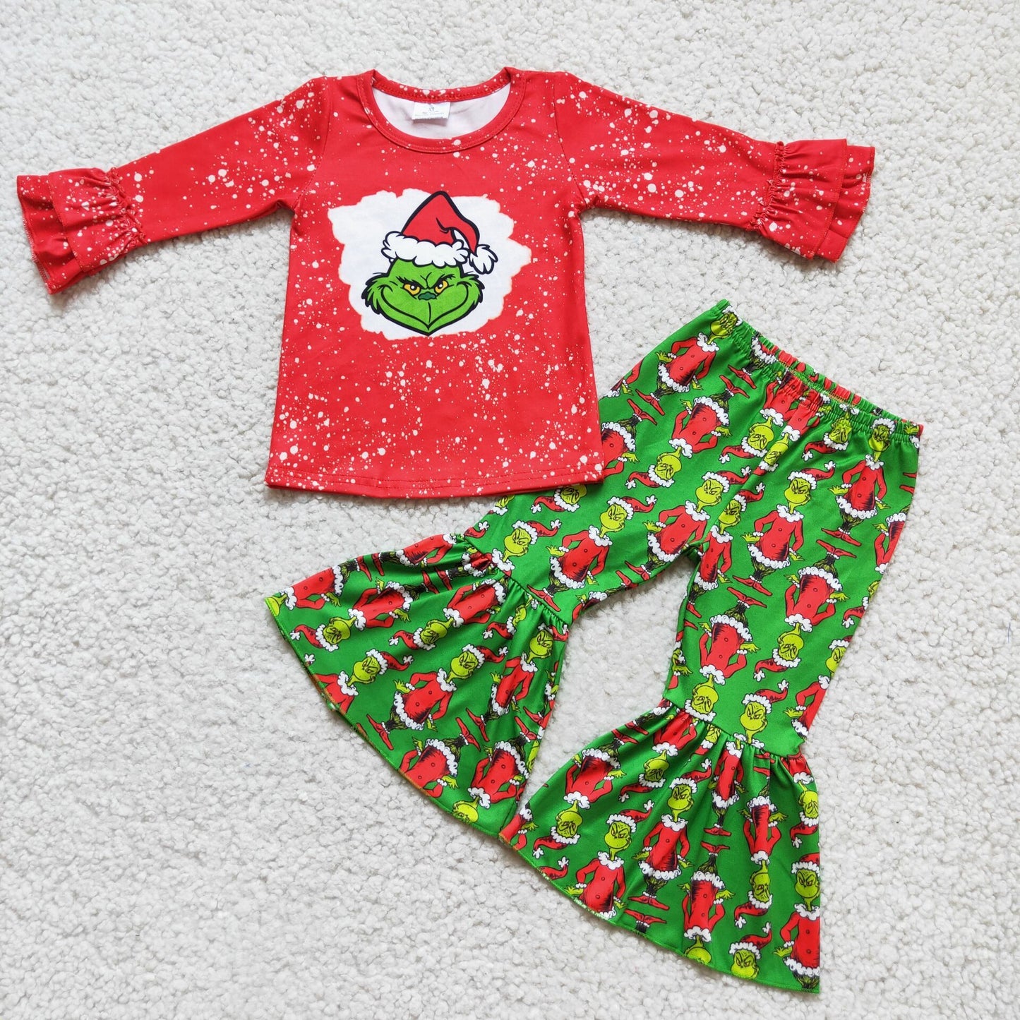 Long sleeve bell bottom pants Christmas outfits