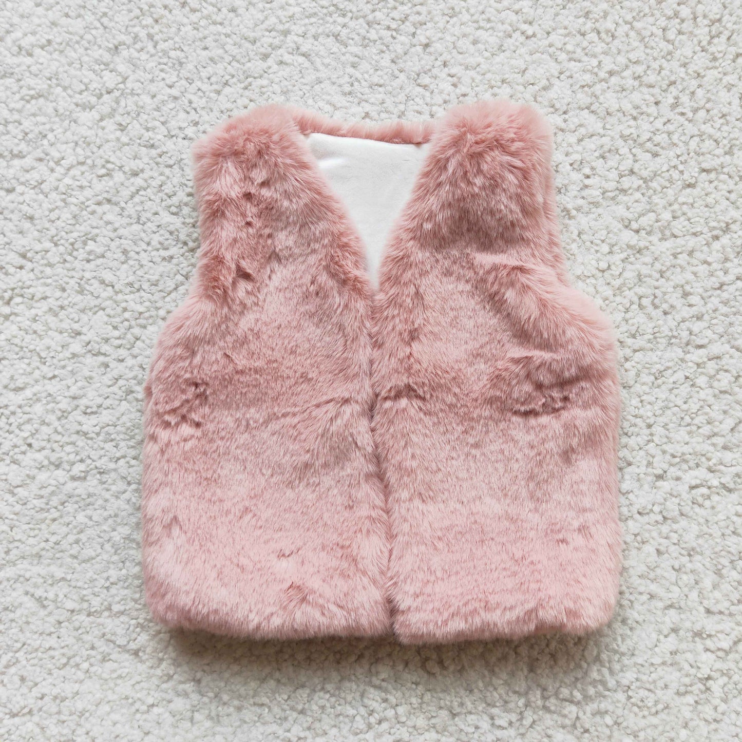 Girls pink winter sherpas soft vest 6 A21-14