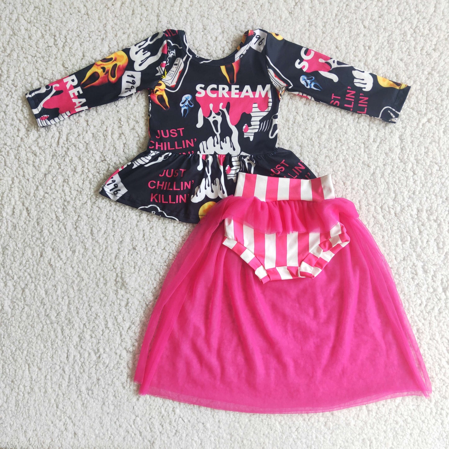 (Promotion) Long sleeve top tutu bummie outfits 6 C8-24